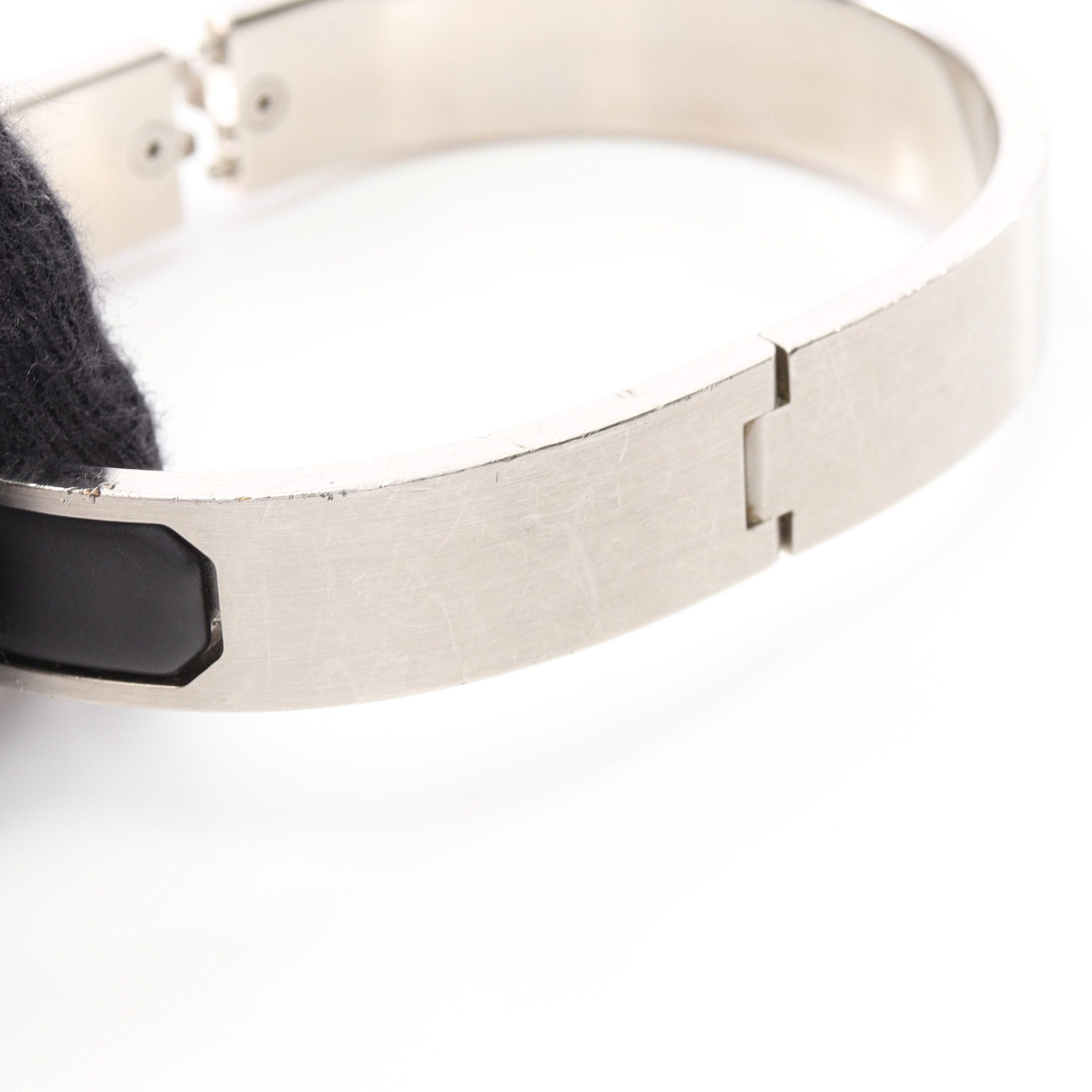 Hermes Hermes Jet Bracelet Bangle Silver Black Size ONE SIZE - 8 Thumbnail