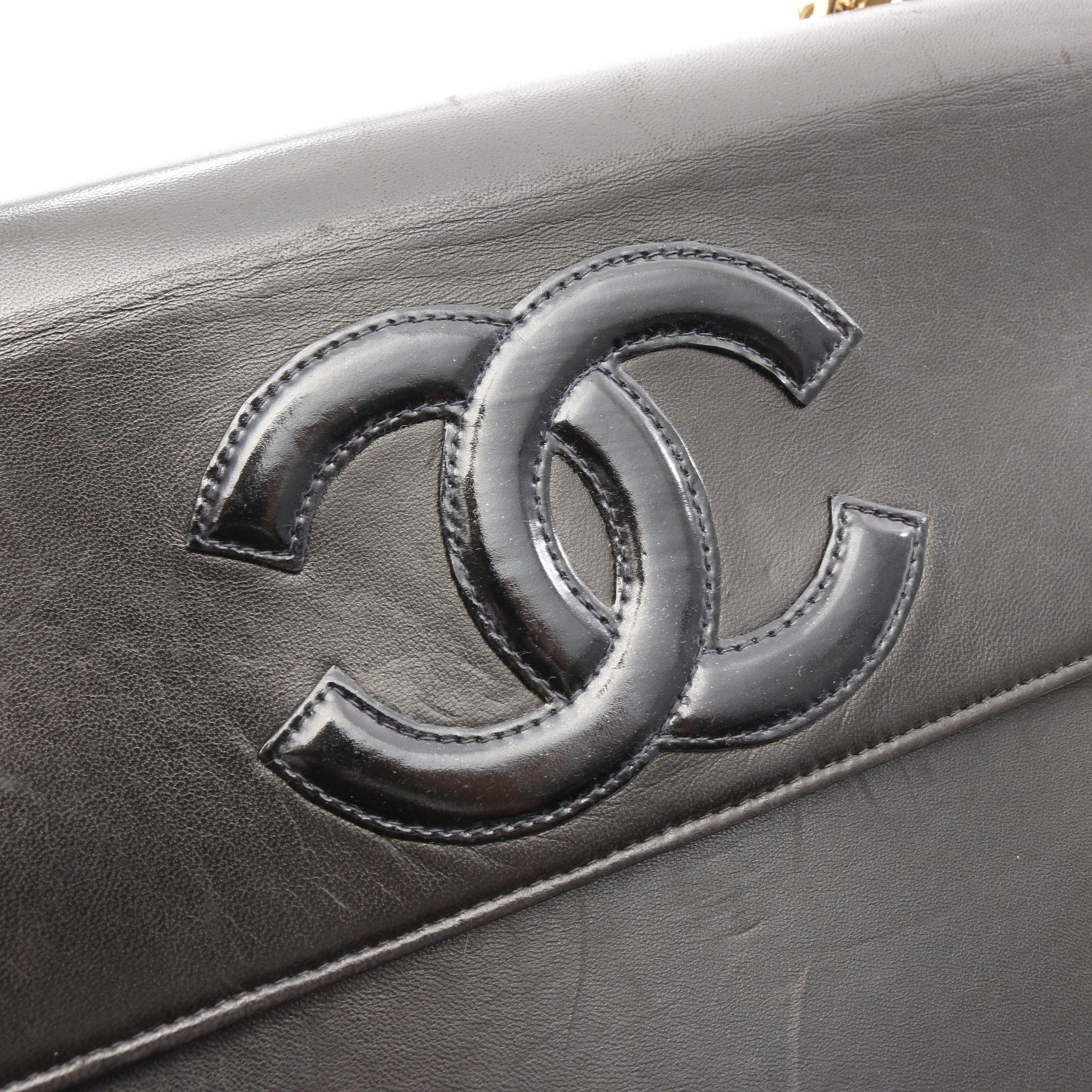 Chanel Chanel Coco Mark Chain Handbag Lambskin Black Gold Hardware Size ONE SIZE - 11 Thumbnail