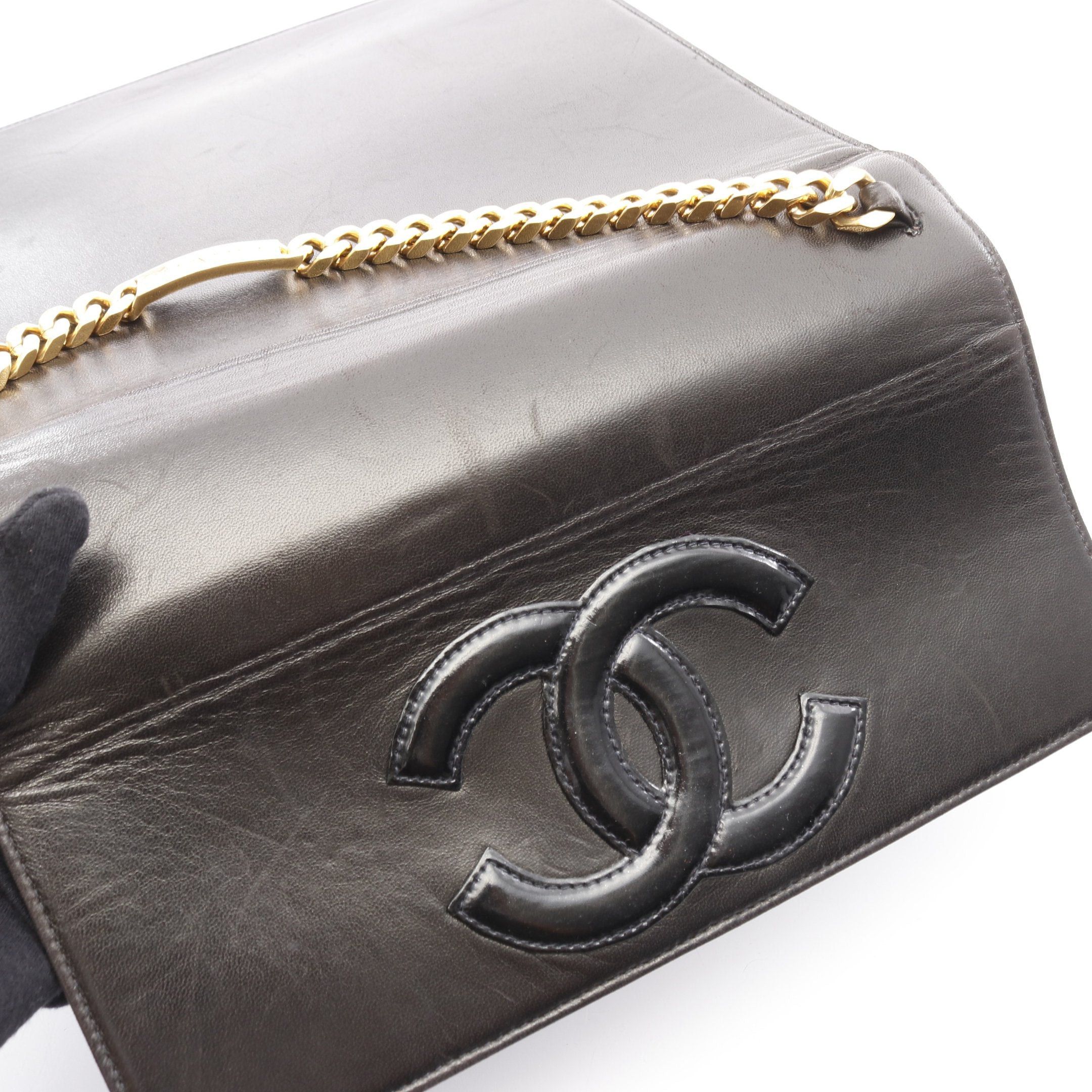 Chanel Chanel Coco Mark Chain Handbag Lambskin Black Gold Hardware Size ONE SIZE - 10 Thumbnail