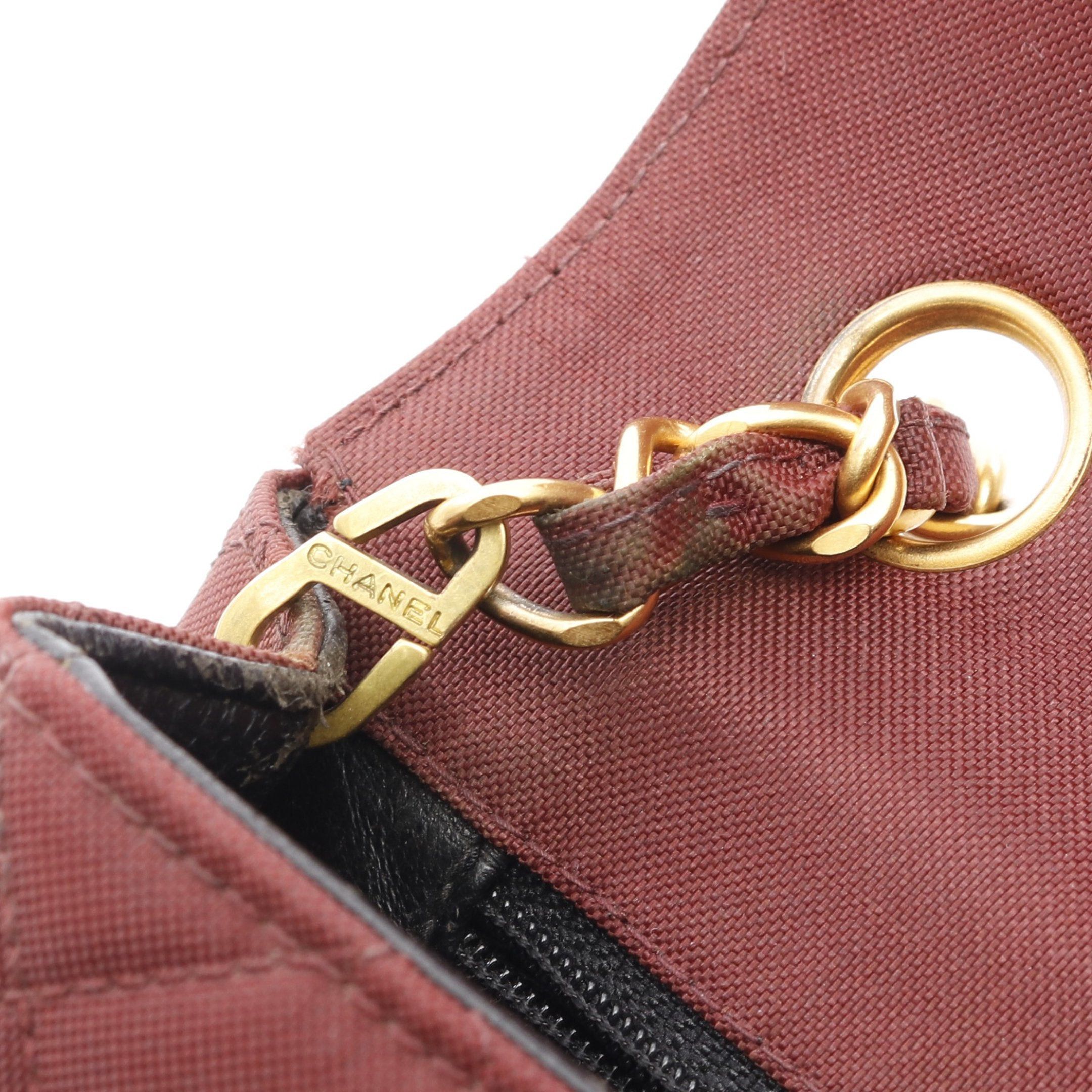 Chanel Chanel Matelasse Single Flap Chain Shoulder Bag Nylon Burgundy Gold Hardware Size ONE SIZE - 7 Thumbnail