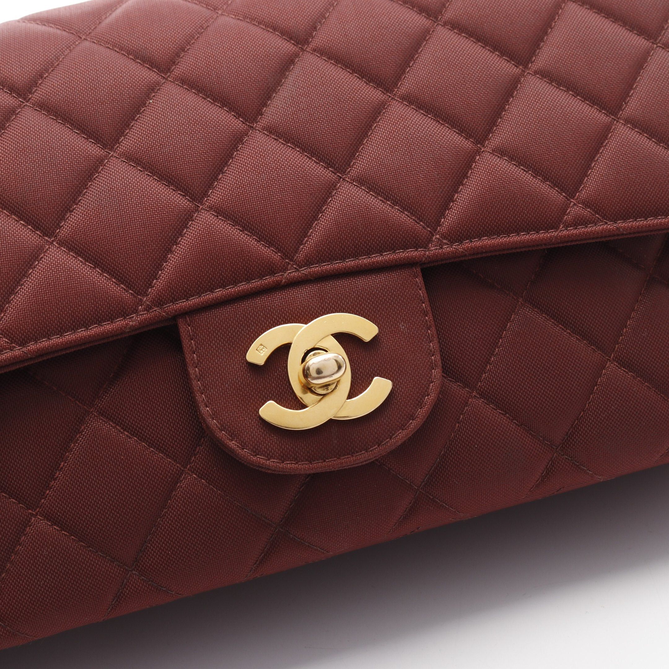 Chanel Chanel Matelasse Single Flap Chain Shoulder Bag Nylon Burgundy Gold Hardware Size ONE SIZE - 13 Thumbnail