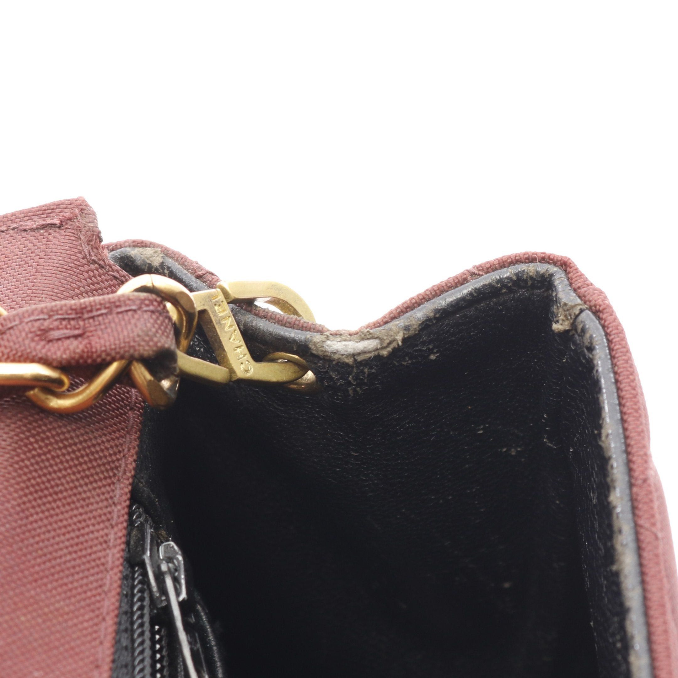 Chanel Chanel Matelasse Single Flap Chain Shoulder Bag Nylon Burgundy Gold Hardware Size ONE SIZE - 6 Thumbnail