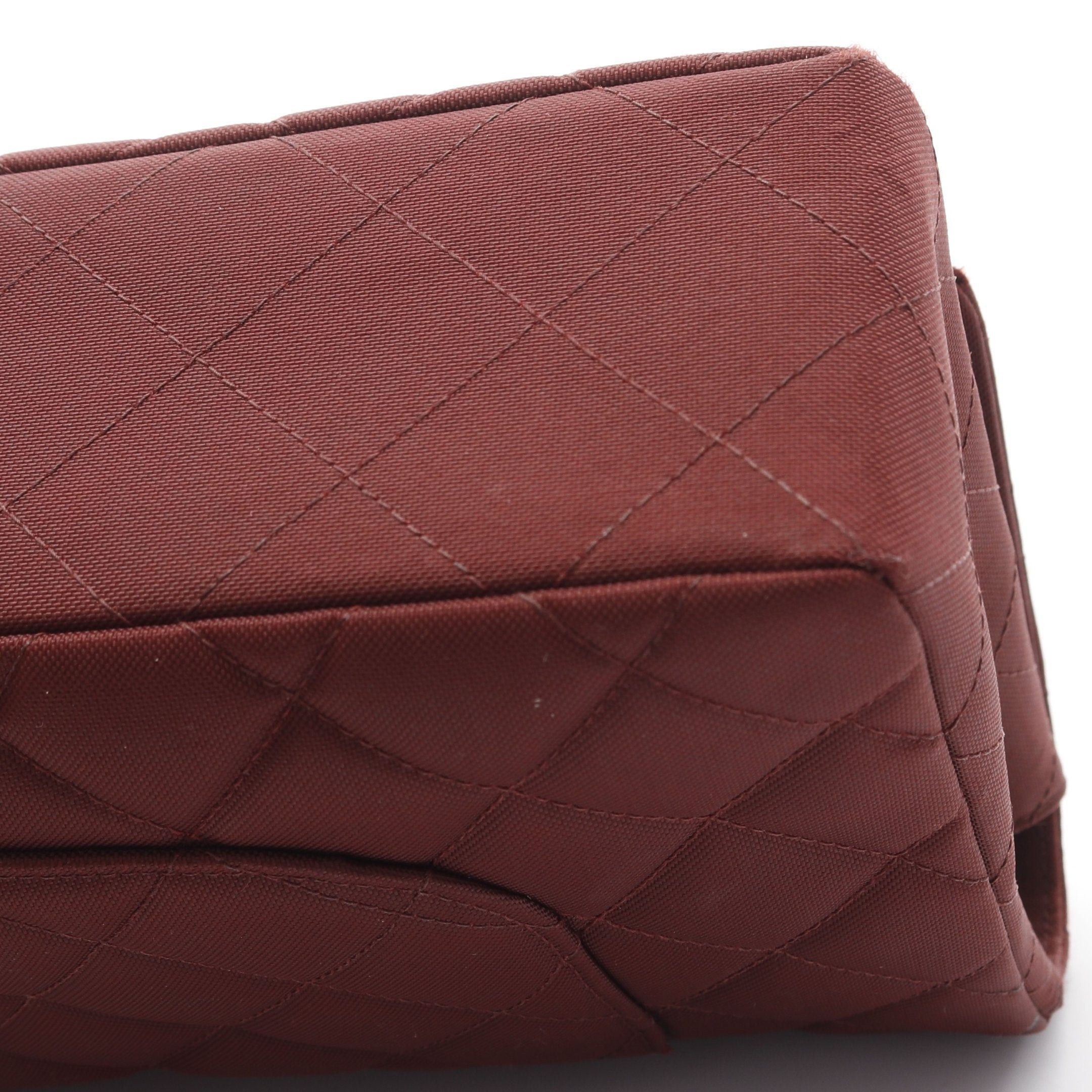 Chanel Chanel Matelasse Single Flap Chain Shoulder Bag Nylon Burgundy Gold Hardware Size ONE SIZE - 12 Thumbnail