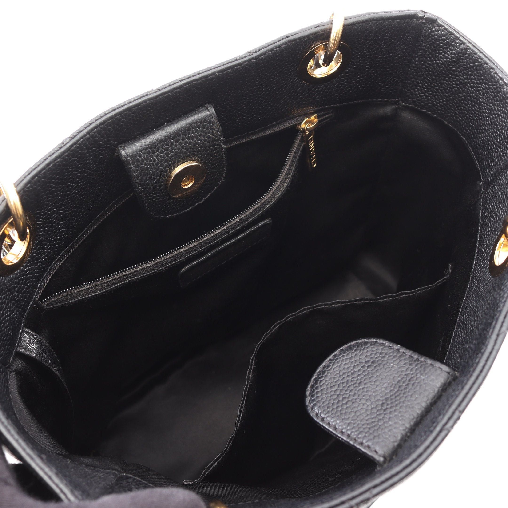 Chanel Chanel Matelasse Pst Chain Shoulder Bag Tote Caviar Skin Black Gold Hardware Size ONE SIZE - 3 Thumbnail