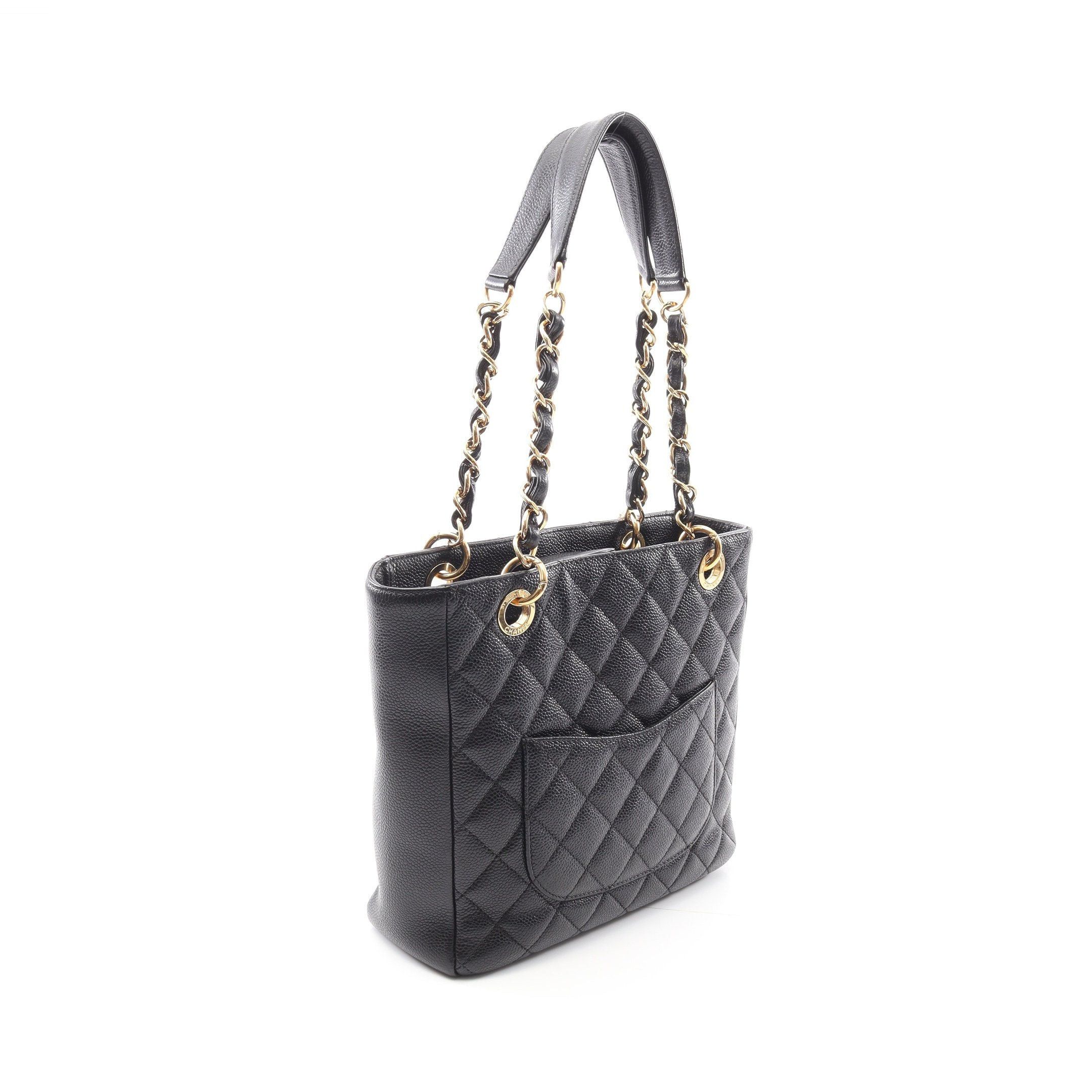 Chanel Chanel Matelasse Pst Chain Shoulder Bag Tote Caviar Skin Black Gold Hardware Size ONE SIZE - 2 Thumbnail