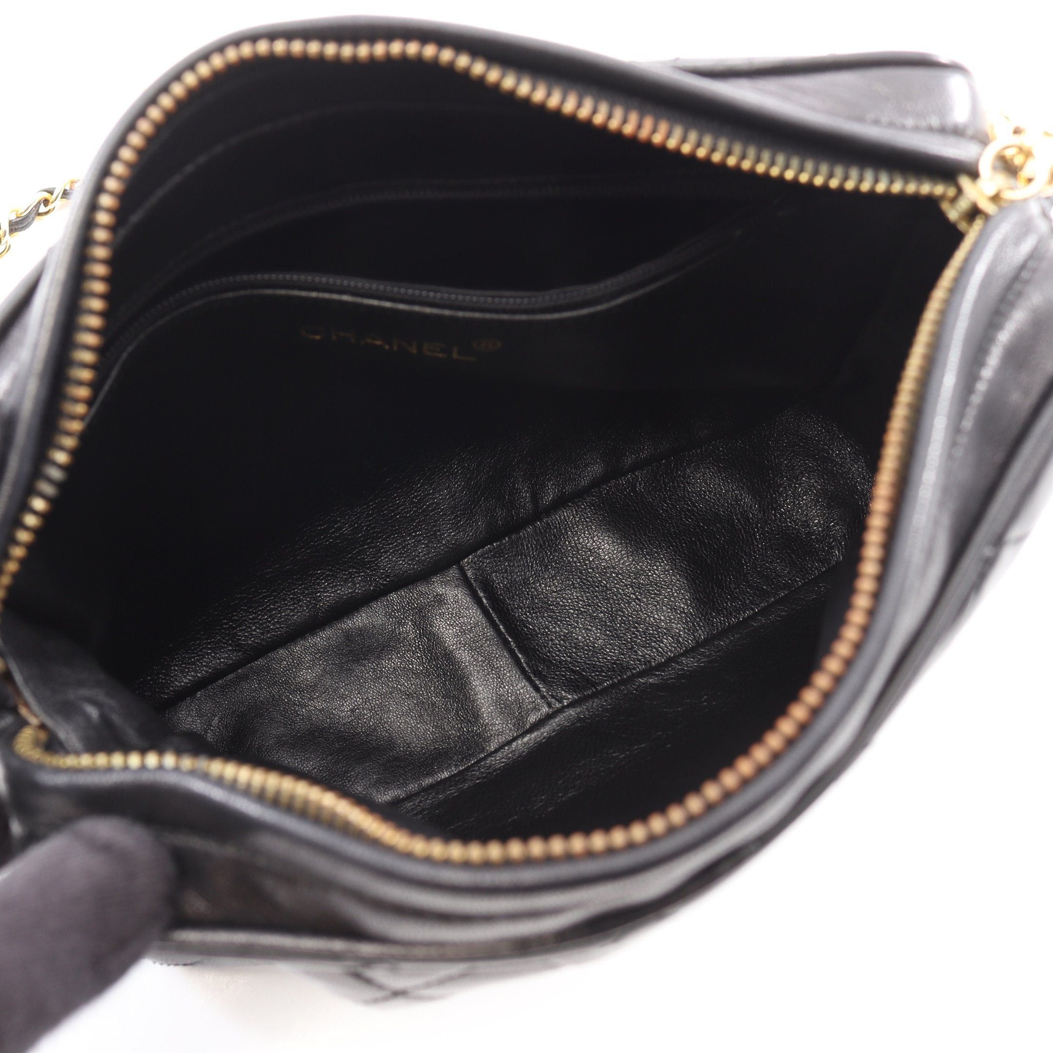 Chanel Chanel Matelasse Fringe Chain Shoulder Bag Lambskin Black Gold Hardware Size ONE SIZE - 3 Thumbnail