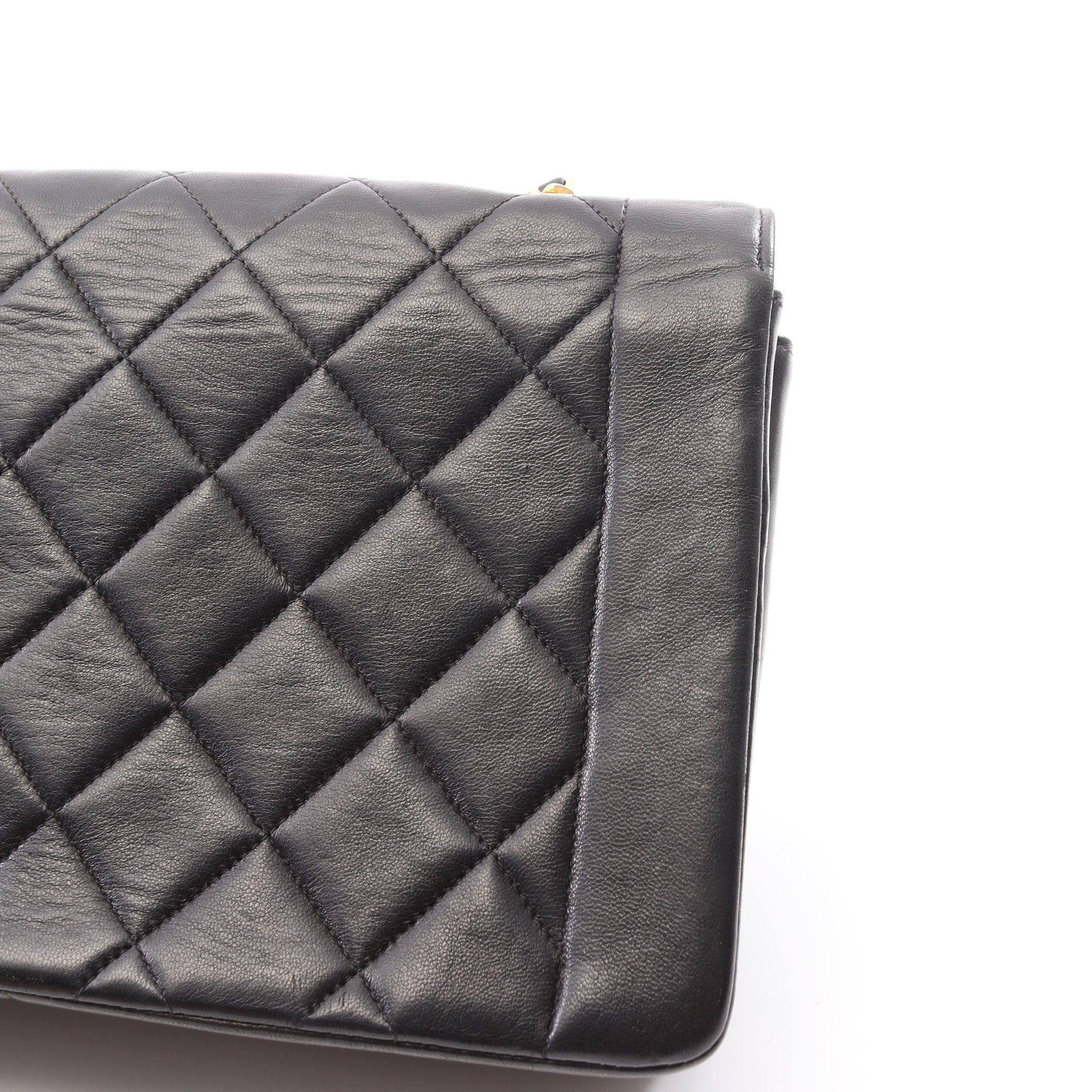 Chanel Chanel Matelasse Diana Flap Chain Shoulder Bag Lambskin Black Gold Hardware Size ONE SIZE - 11 Thumbnail