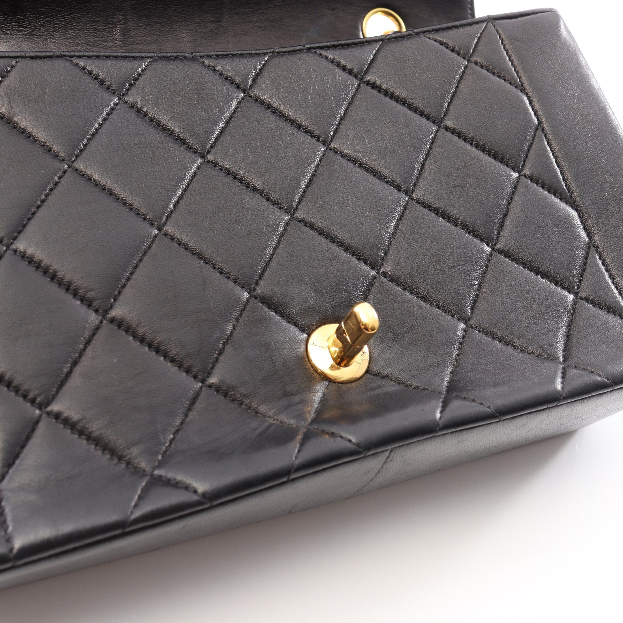 Chanel Chanel Matelasse Diana Flap Chain Shoulder Bag Lambskin Black Gold Hardware Size ONE SIZE - 8 Thumbnail