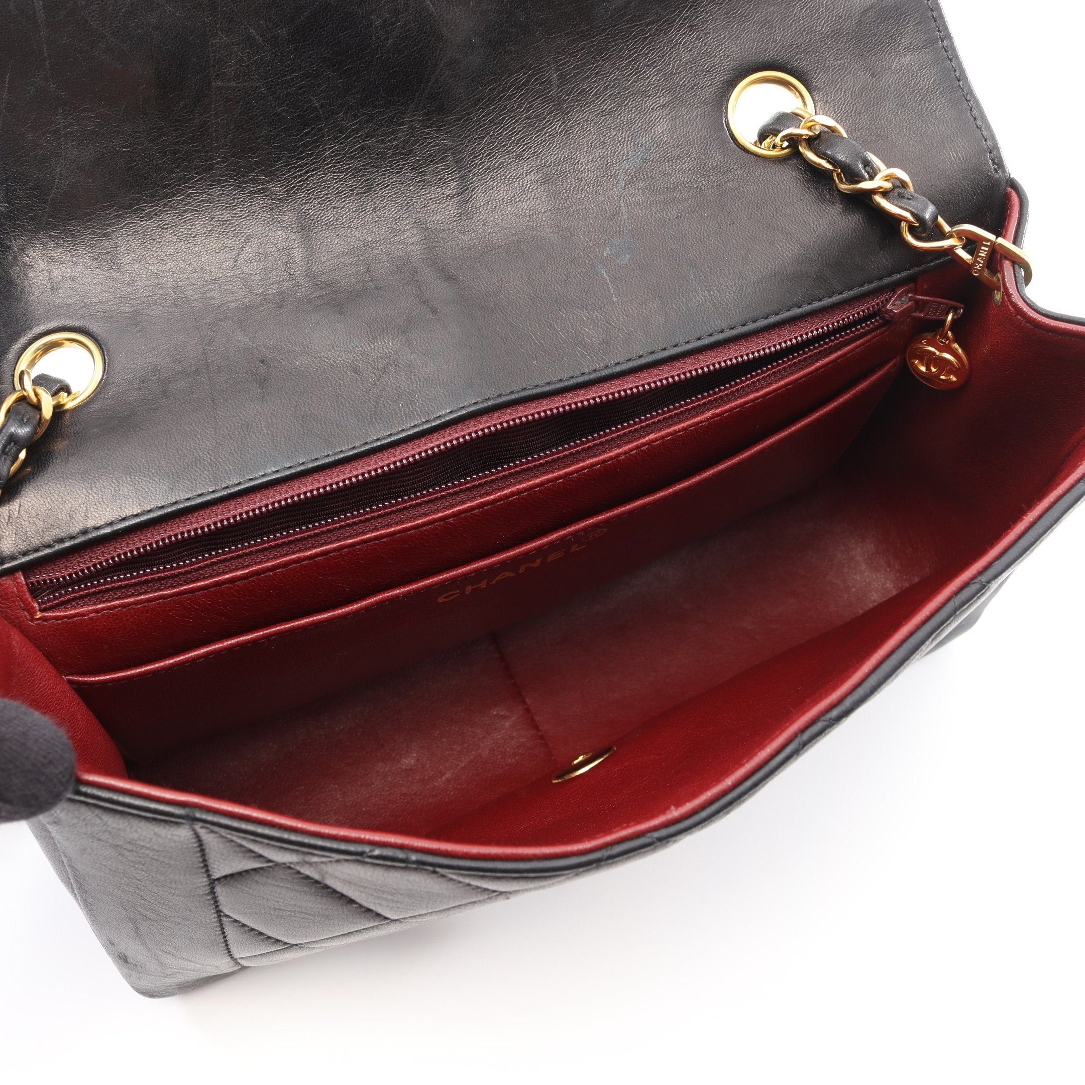 Chanel Chanel Matelasse Diana Flap Chain Shoulder Bag Lambskin Black Gold Hardware Size ONE SIZE - 3 Thumbnail