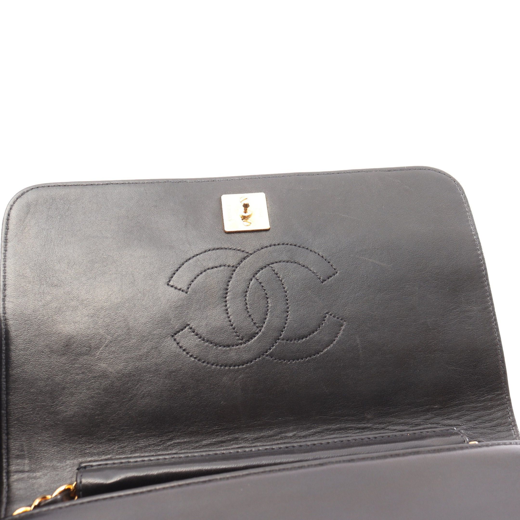 Chanel Chanel Matelasse Single Flap Chain Shoulder Bag Lambskin Black Gold Hardware Push Lock Size ONE SIZE - 6 Thumbnail
