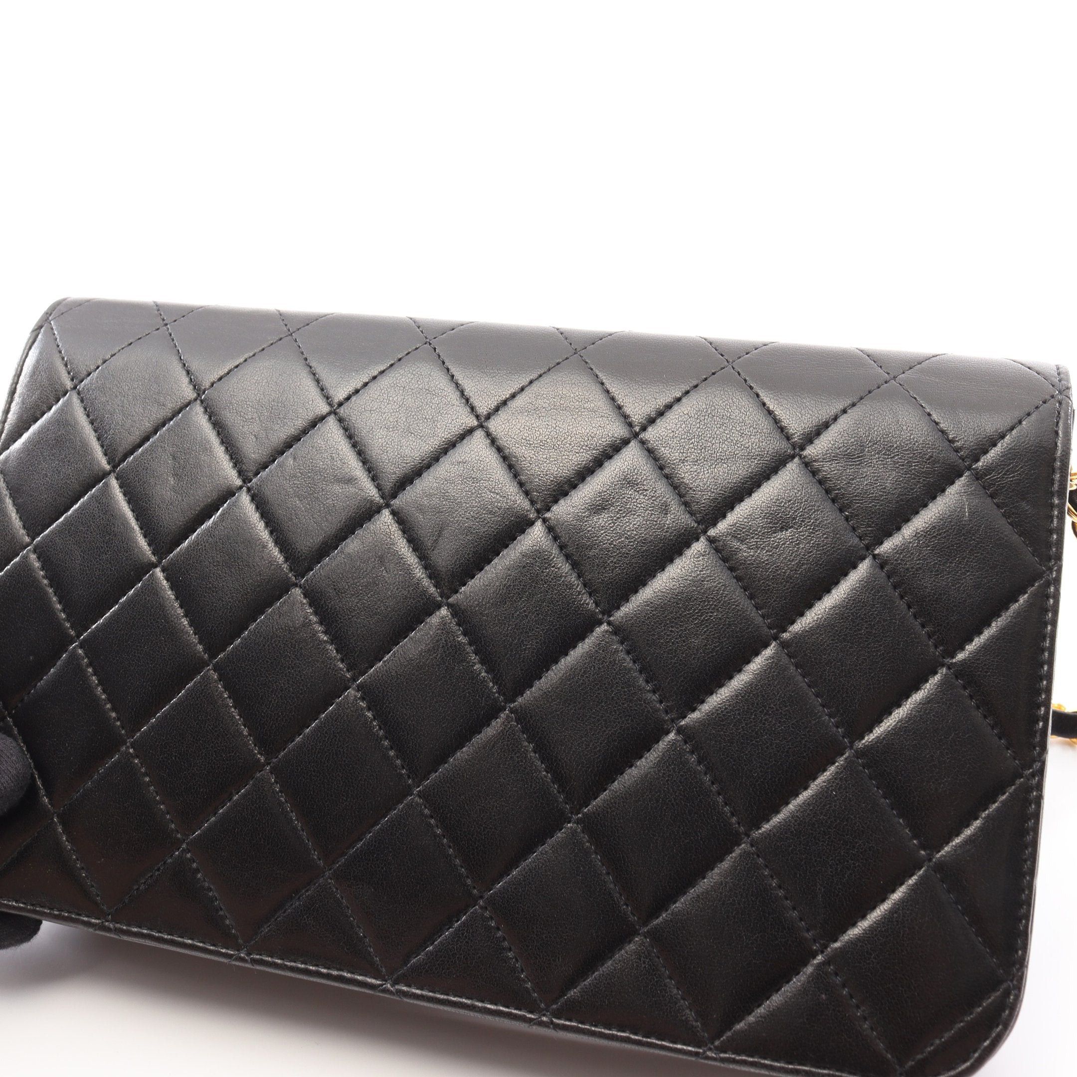 Chanel Chanel Matelasse Single Flap Chain Shoulder Bag Lambskin Black Gold Hardware Push Lock Size ONE SIZE - 10 Thumbnail