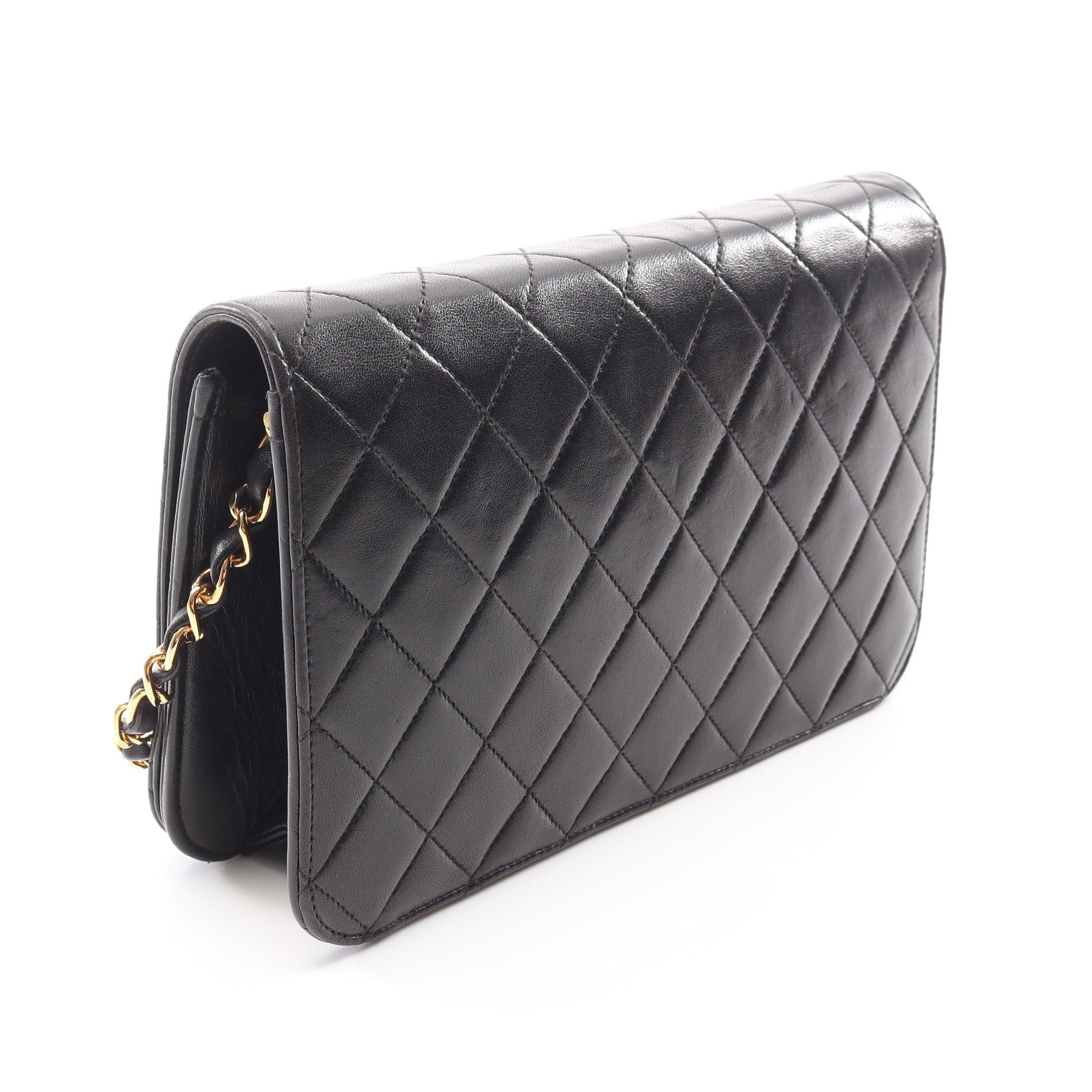Chanel Chanel Matelasse Single Flap Chain Shoulder Bag Lambskin Black Gold Hardware Push Lock Size ONE SIZE - 2 Thumbnail