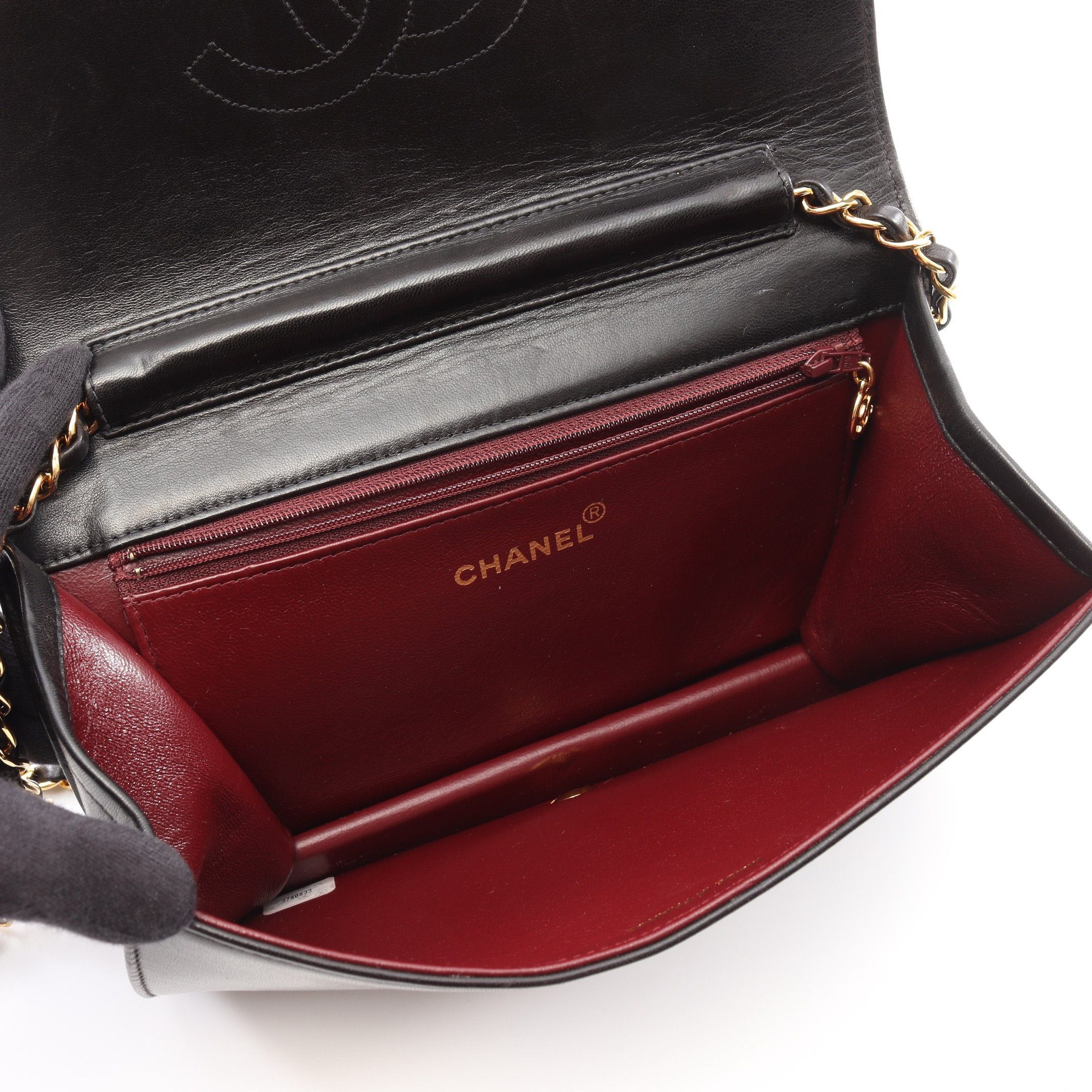 Chanel Chanel Matelasse Single Flap Chain Shoulder Bag Lambskin Black Gold Hardware Push Lock Size ONE SIZE - 3 Thumbnail