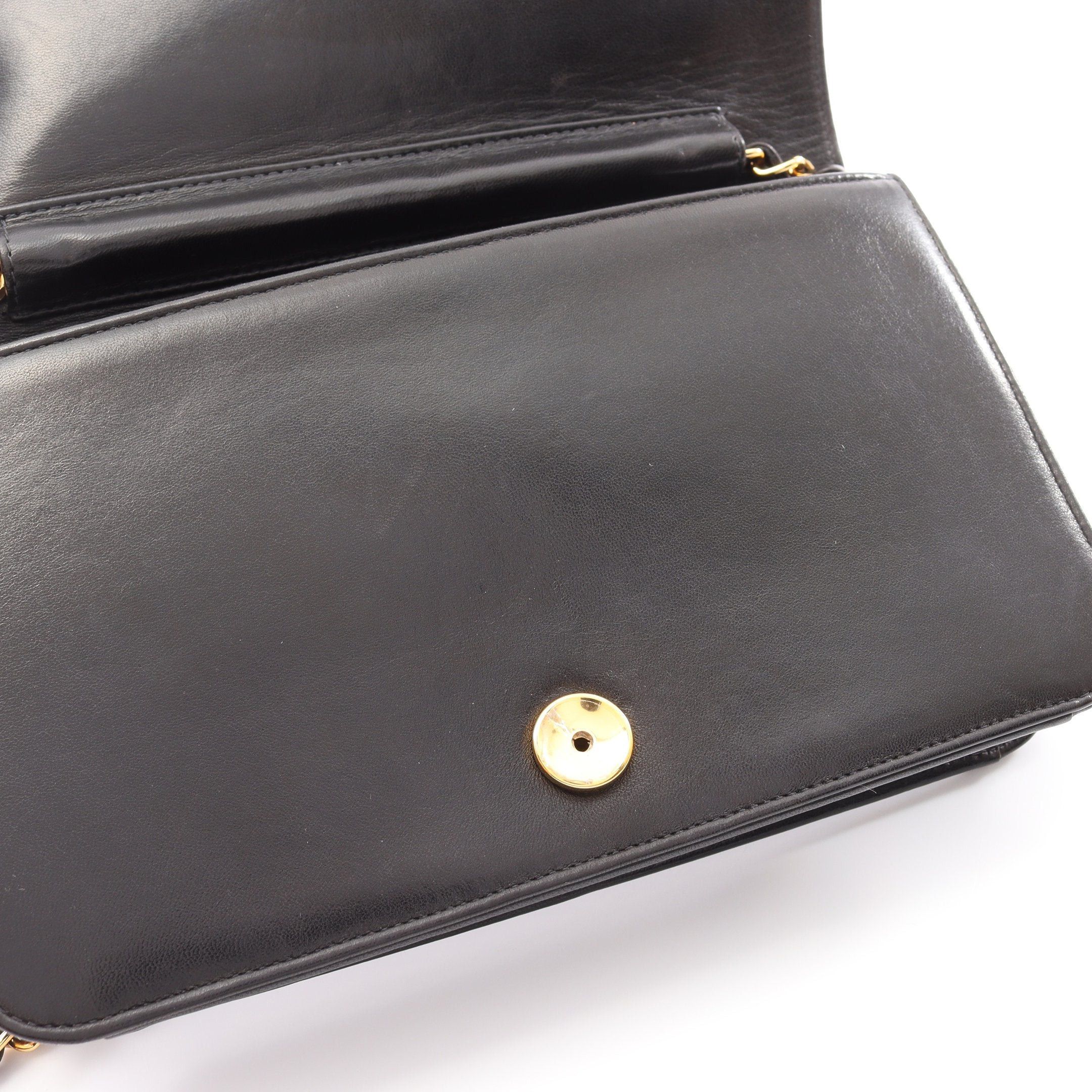 Chanel Chanel Matelasse Single Flap Chain Shoulder Bag Lambskin Black Gold Hardware Push Lock Size ONE SIZE - 7 Thumbnail