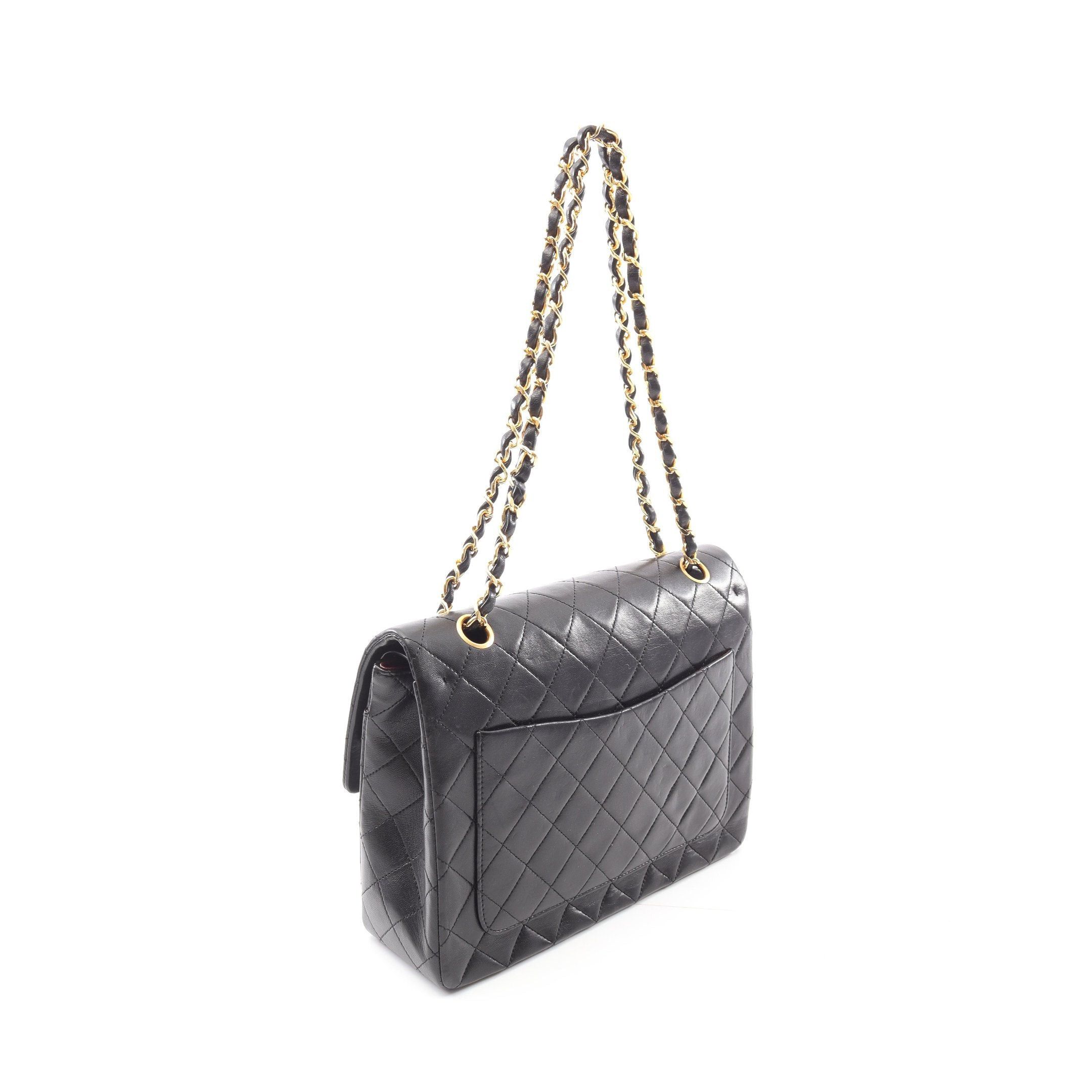 Chanel Chanel Matelasse Double Flap Chain Shoulder Bag Lambskin Black Gold Hardware Size ONE SIZE - 2 Thumbnail