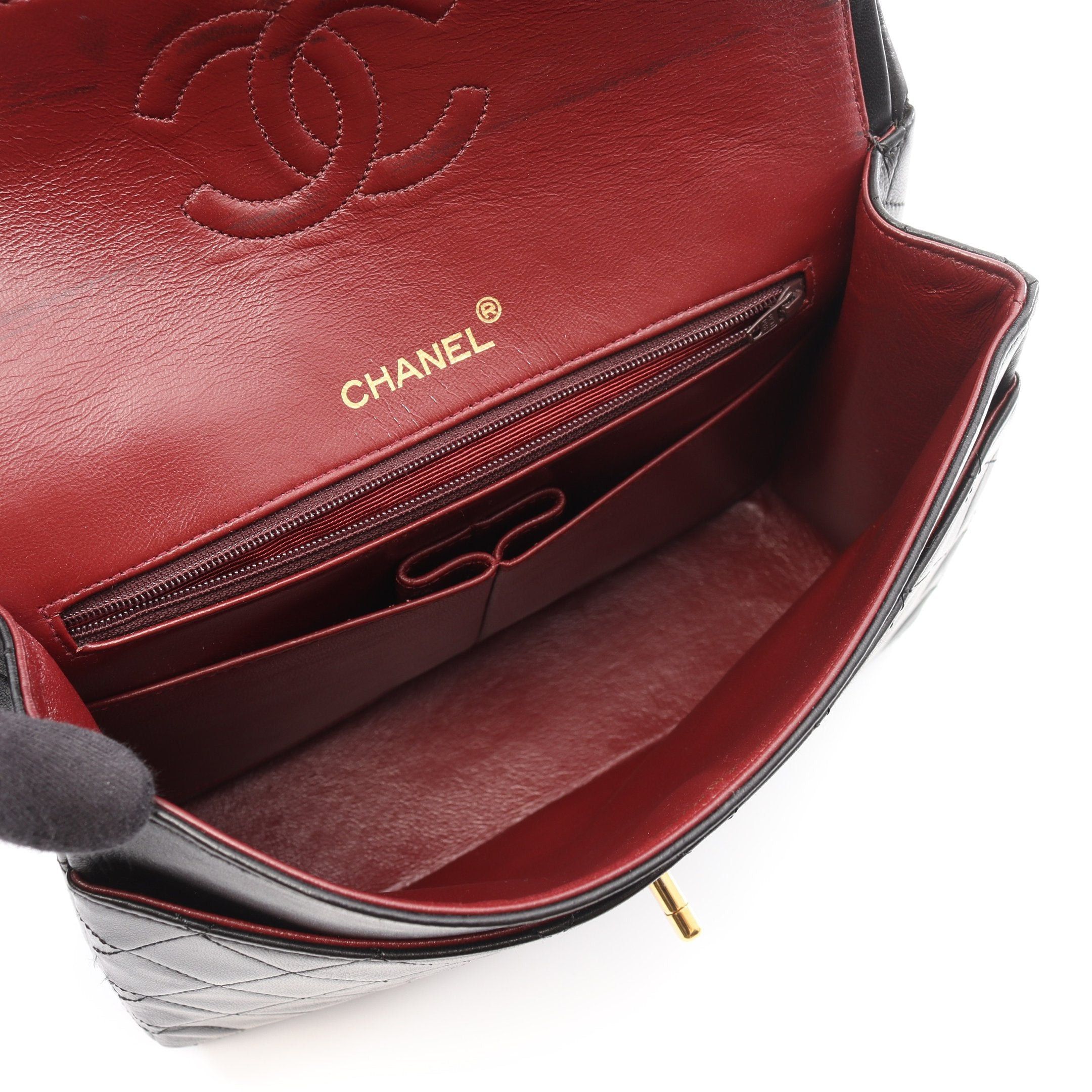 Chanel Chanel Matelasse Double Flap Chain Shoulder Bag Lambskin Black Gold Hardware Size ONE SIZE - 3 Thumbnail