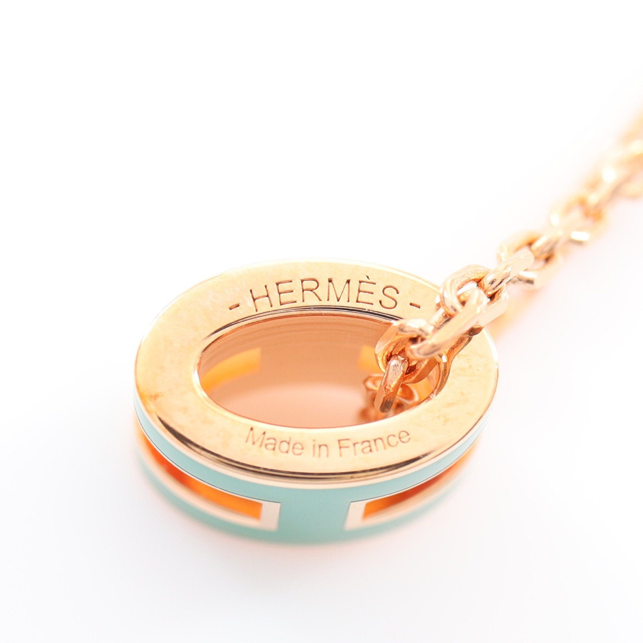 Hermes Hermes Mini Pop H Necklace Gp Pink Gold Green Size ONE SIZE - 4 Thumbnail