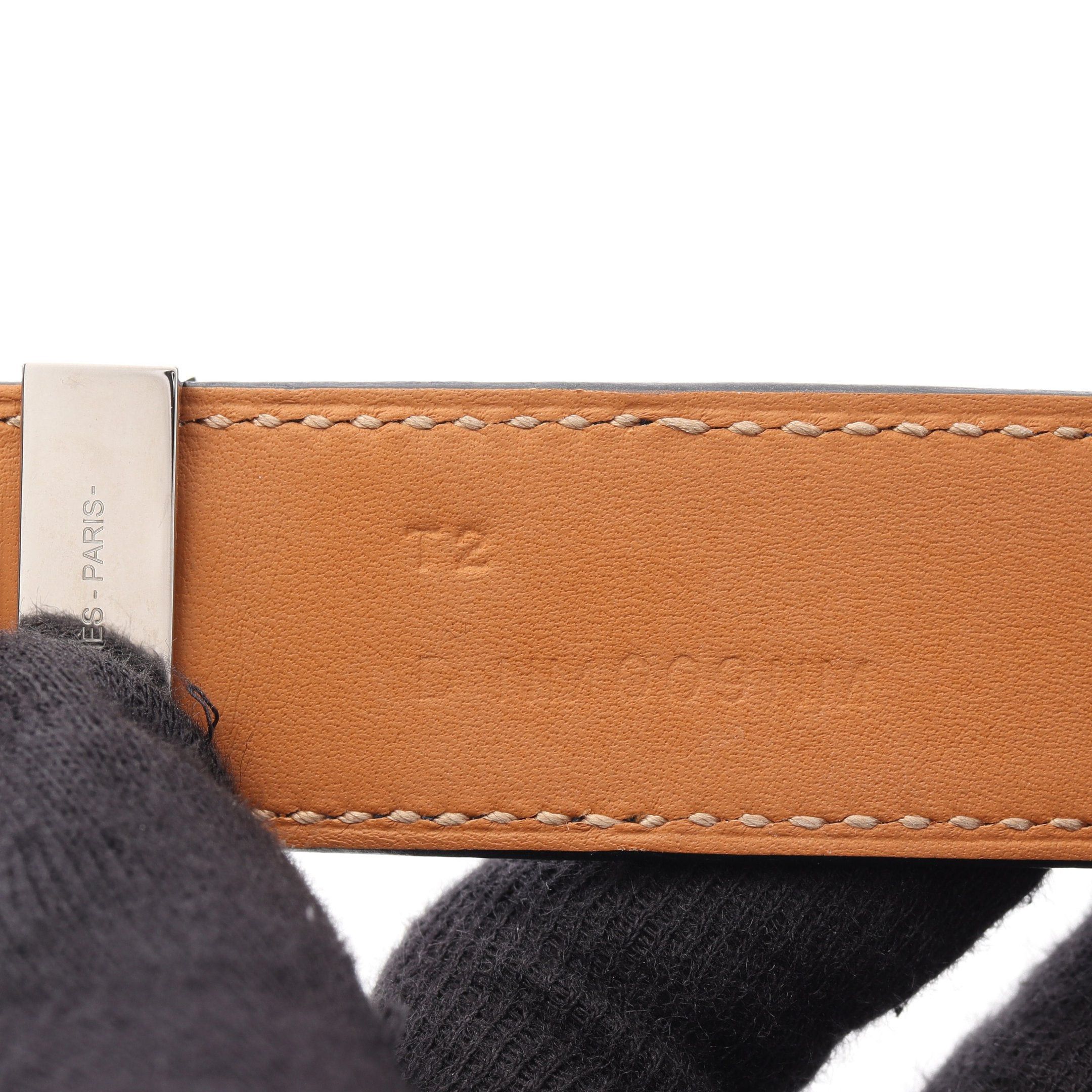 Hermes Hermes Corridian Bracelet Bangle Leather Dark Blue Silver D Stamp Size ONE SIZE - 5 Thumbnail