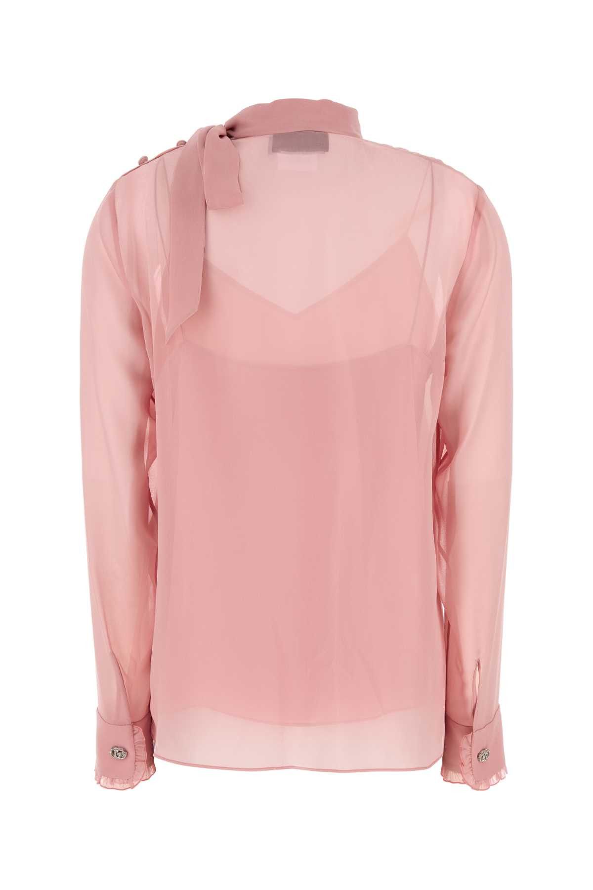 Gucci Pink Crepe Blouse Size M / US 6-8 / IT 42-44 - 2 Thumbnail