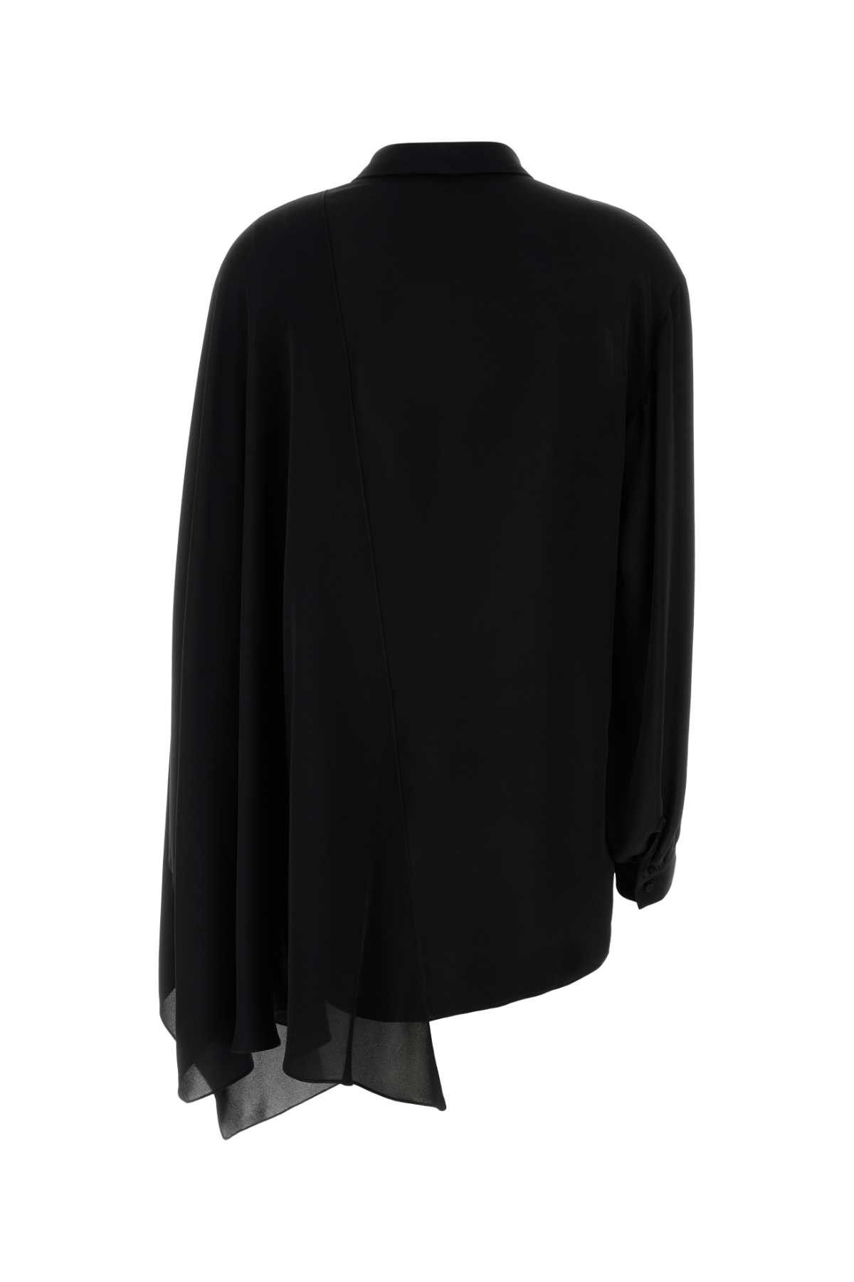 Balenciaga Black Georgette Blouse Size S / US 4 / IT 40 - 2 Thumbnail