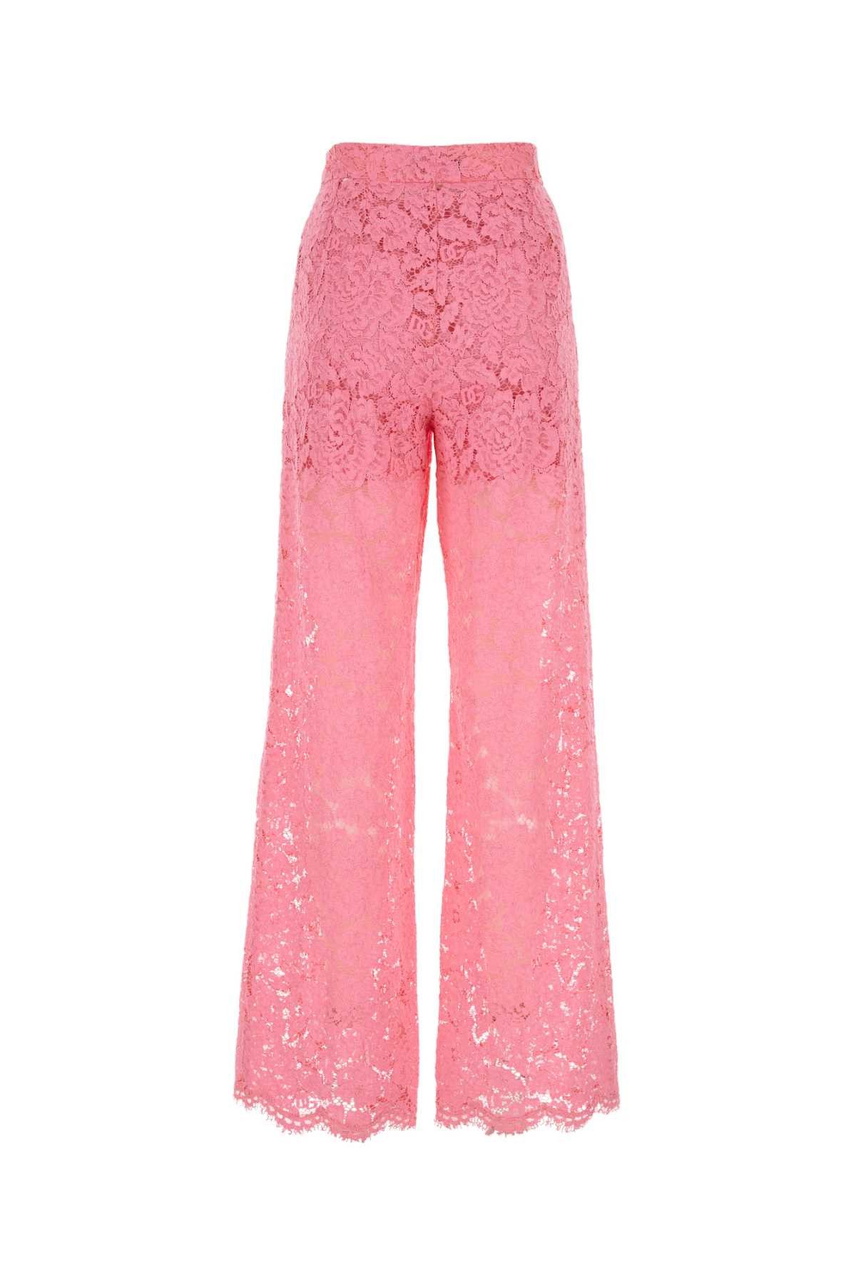 Dolce & Gabbana Pink Lace Pant Size 28" / US 6 / IT 42 - 2 Thumbnail