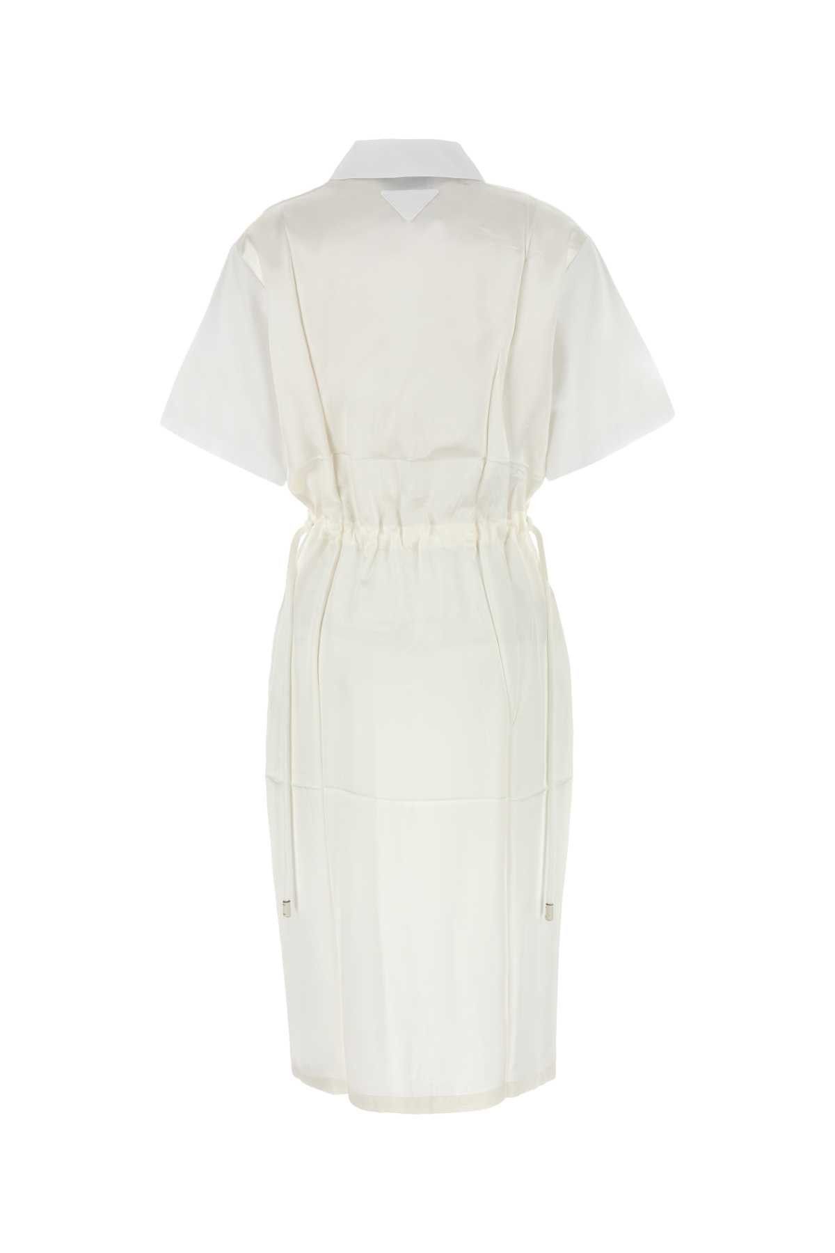 Prada White Poplin Shirt Dress Size M / US 6-8 / IT 42-44 - 2 Thumbnail