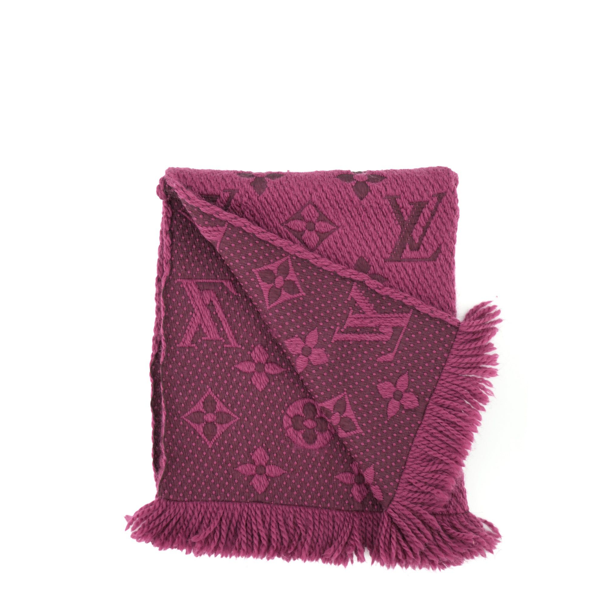 Louis Vuitton LOUIS VUITTON - Louis Vuitton Logomania scarf in purple wool Size ONE SIZE - 2 Thumbnail