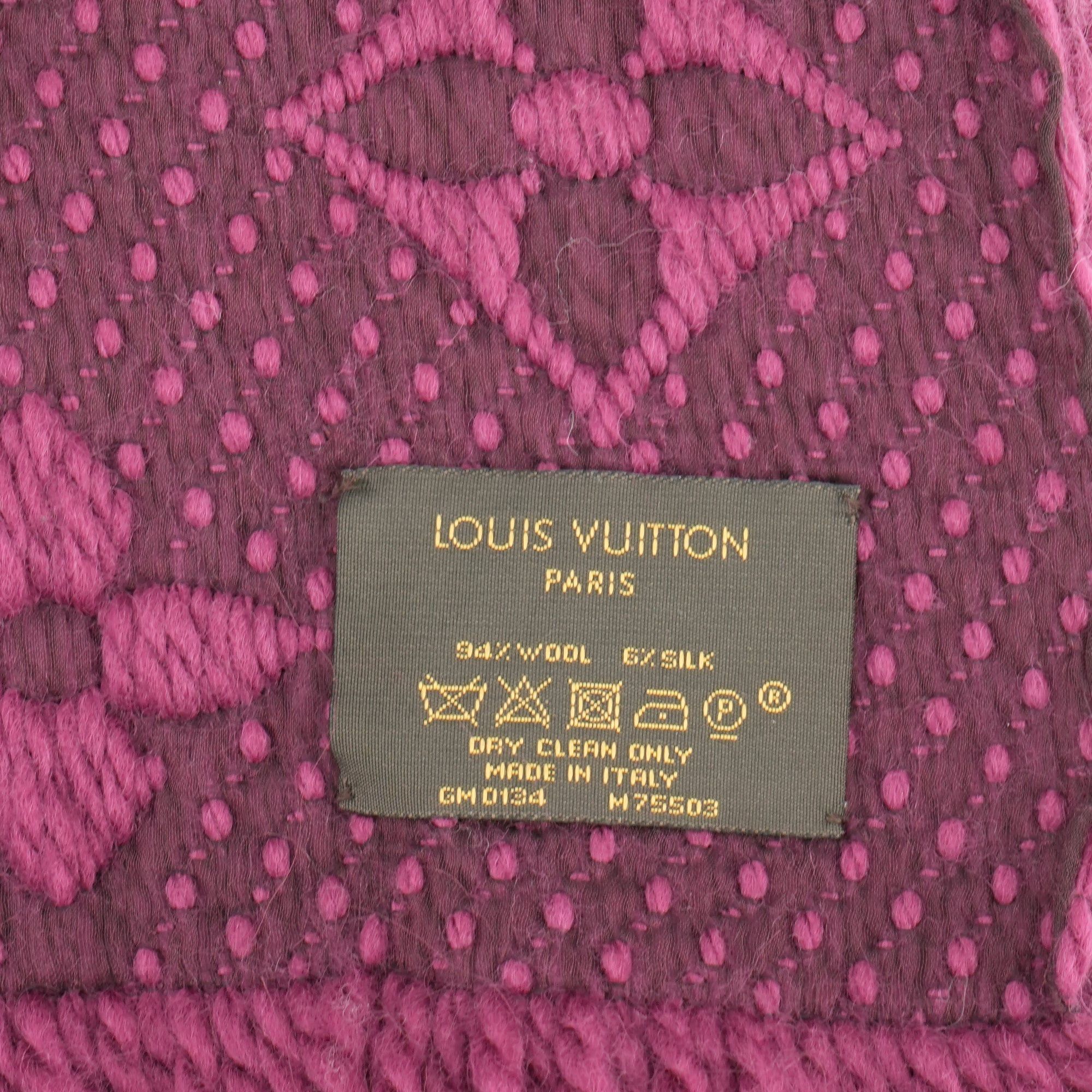 Louis Vuitton LOUIS VUITTON - Louis Vuitton Logomania scarf in purple wool Size ONE SIZE - 4 Thumbnail