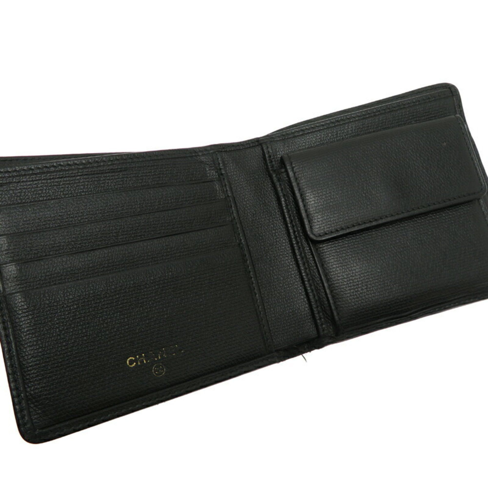 Chanel Chanel Compact Wallet Women's Bi-fold Leather Black Size ONE SIZE - 6 Thumbnail