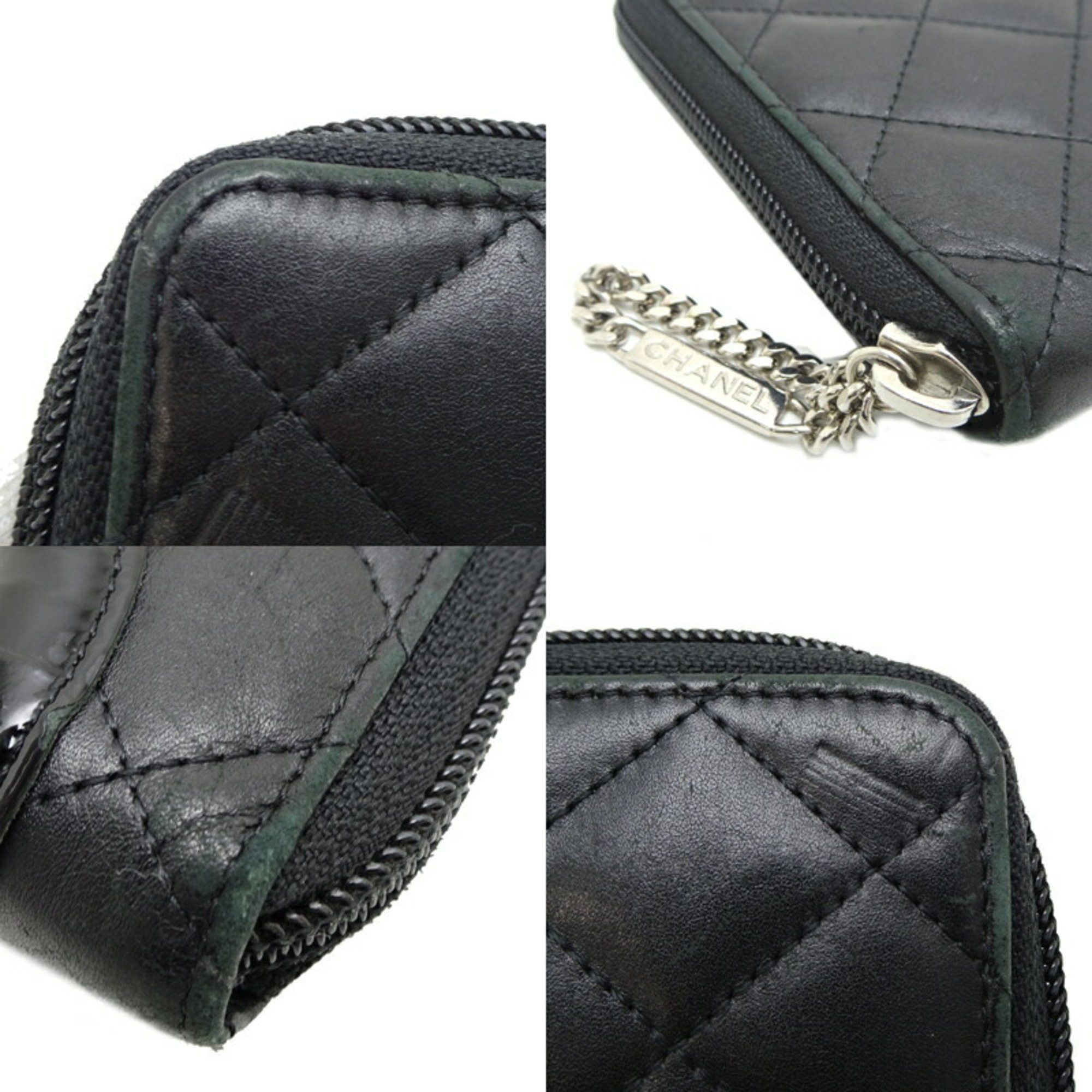 Chanel Chanel Cambon Line Round Wallet Women's Long Calfskin Black Size ONE SIZE - 8 Thumbnail