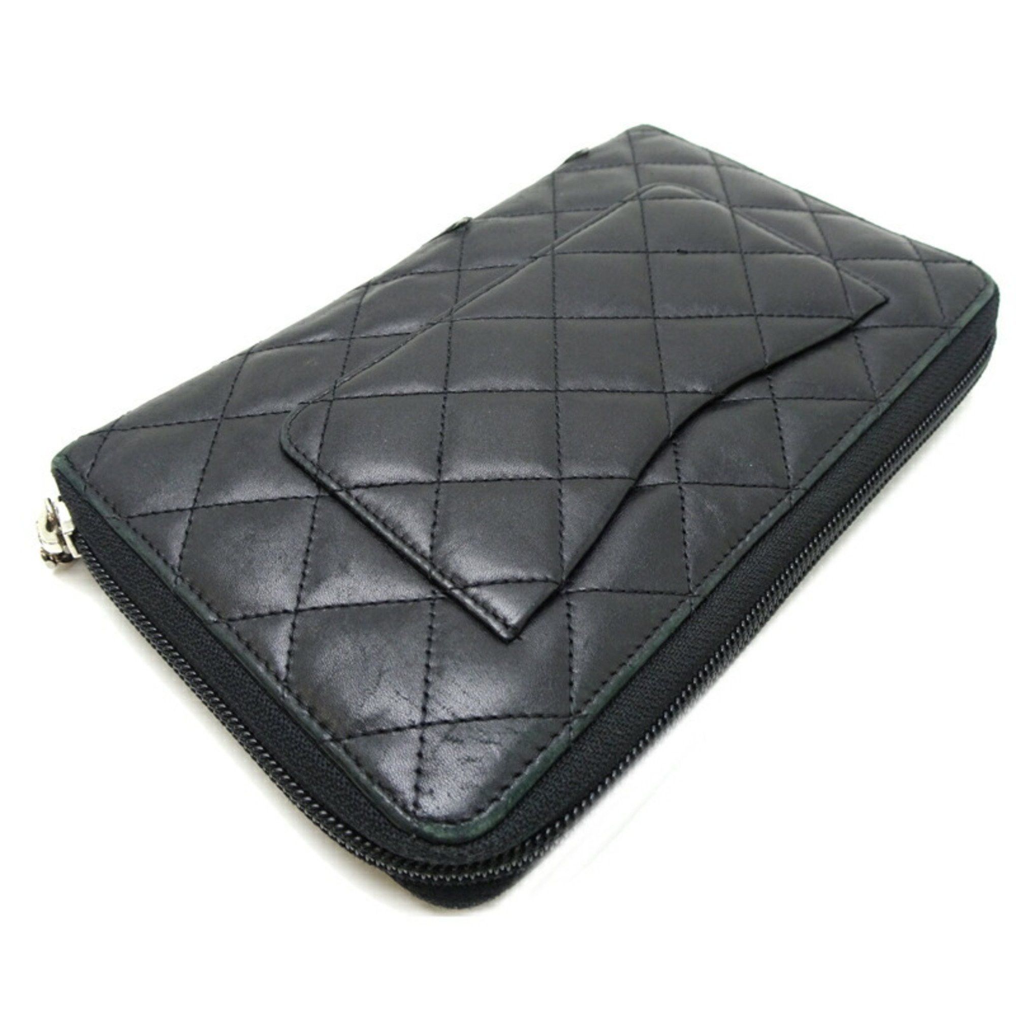 Chanel Chanel Cambon Line Round Wallet Women's Long Calfskin Black Size ONE SIZE - 4 Thumbnail