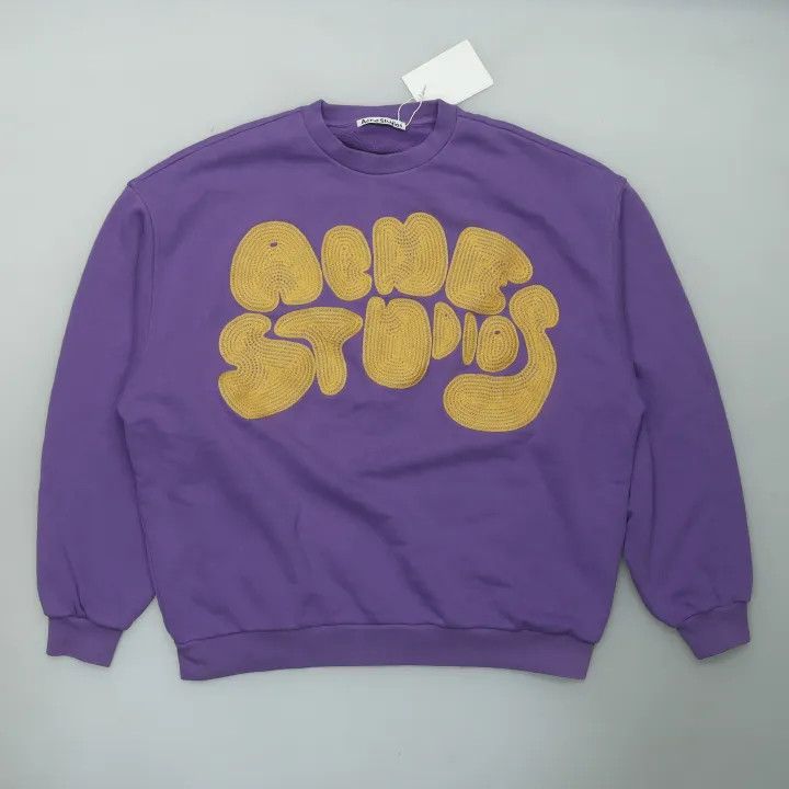 Acne Studios Acne Studios Purple Logo Embroidered Sweatshirt Size US M / EU 48-50 / 2 - 9 Thumbnail