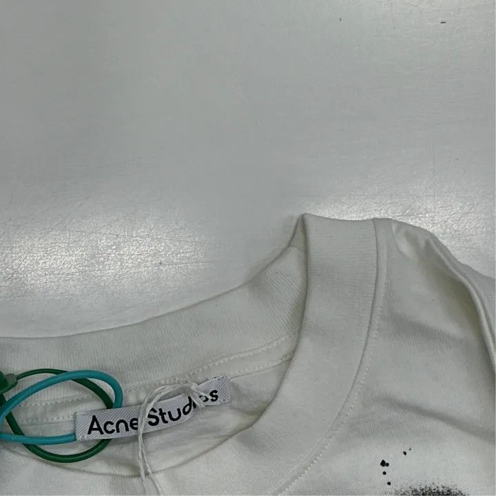 Acne Studios Acne Studios Graffiti Logo White T-Shirt Size US L / EU 52-54 / 3 - 3 Thumbnail