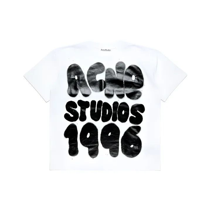 Acne Studios Acne Studios Graffiti Logo White T-Shirt Size US L / EU 52-54 / 3 - 2 Thumbnail