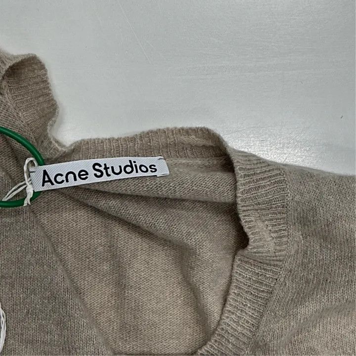 Acne Studios Acne Studios Beige Long Sleeve Cardigan for Men Size US L / EU 52-54 / 3 - 3 Thumbnail
