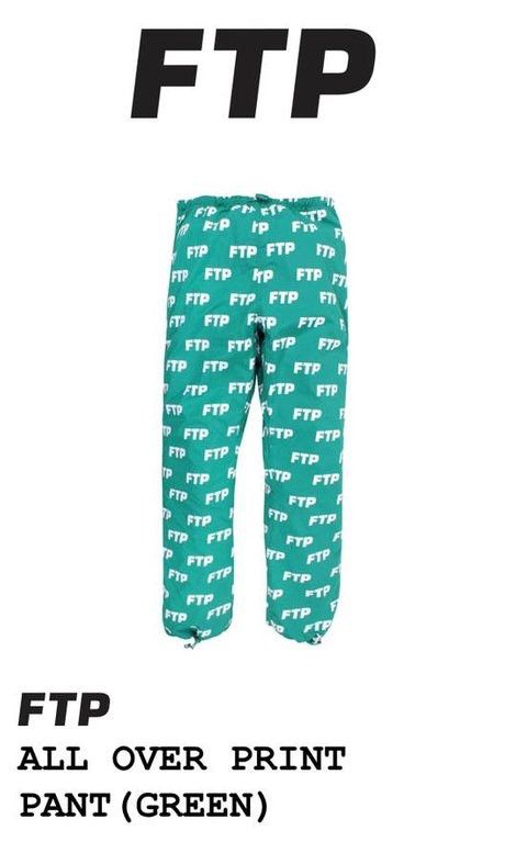 パンツ FTP ALL OVER PRINT PANTS Fuck The Population FTP all over green track pants | Grailed