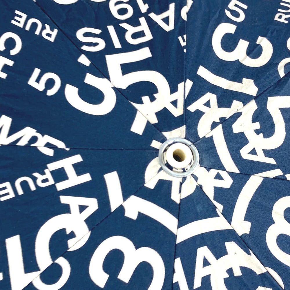 Chanel Chanel Bi-Chi Line Paraplui Umbrella Folding One Touch With Pouch Cotton Women Navy Size ONE SIZE - 6 Thumbnail