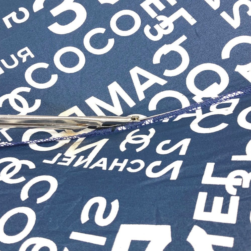 Chanel Chanel Bi-Chi Line Paraplui Umbrella Folding One Touch With Pouch Cotton Women Navy Size ONE SIZE - 12 Thumbnail