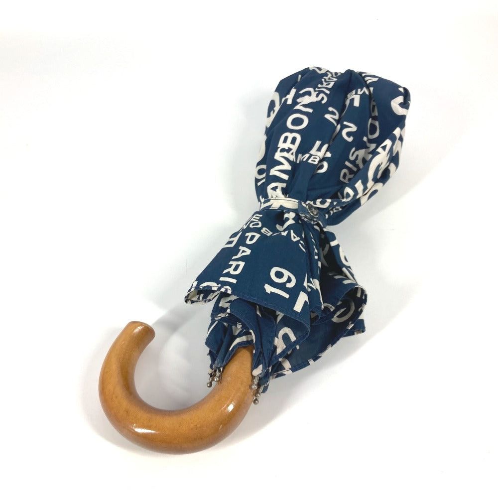 Chanel Chanel Bi-Chi Line Paraplui Umbrella Folding One Touch With Pouch Cotton Women Navy Size ONE SIZE - 2 Thumbnail