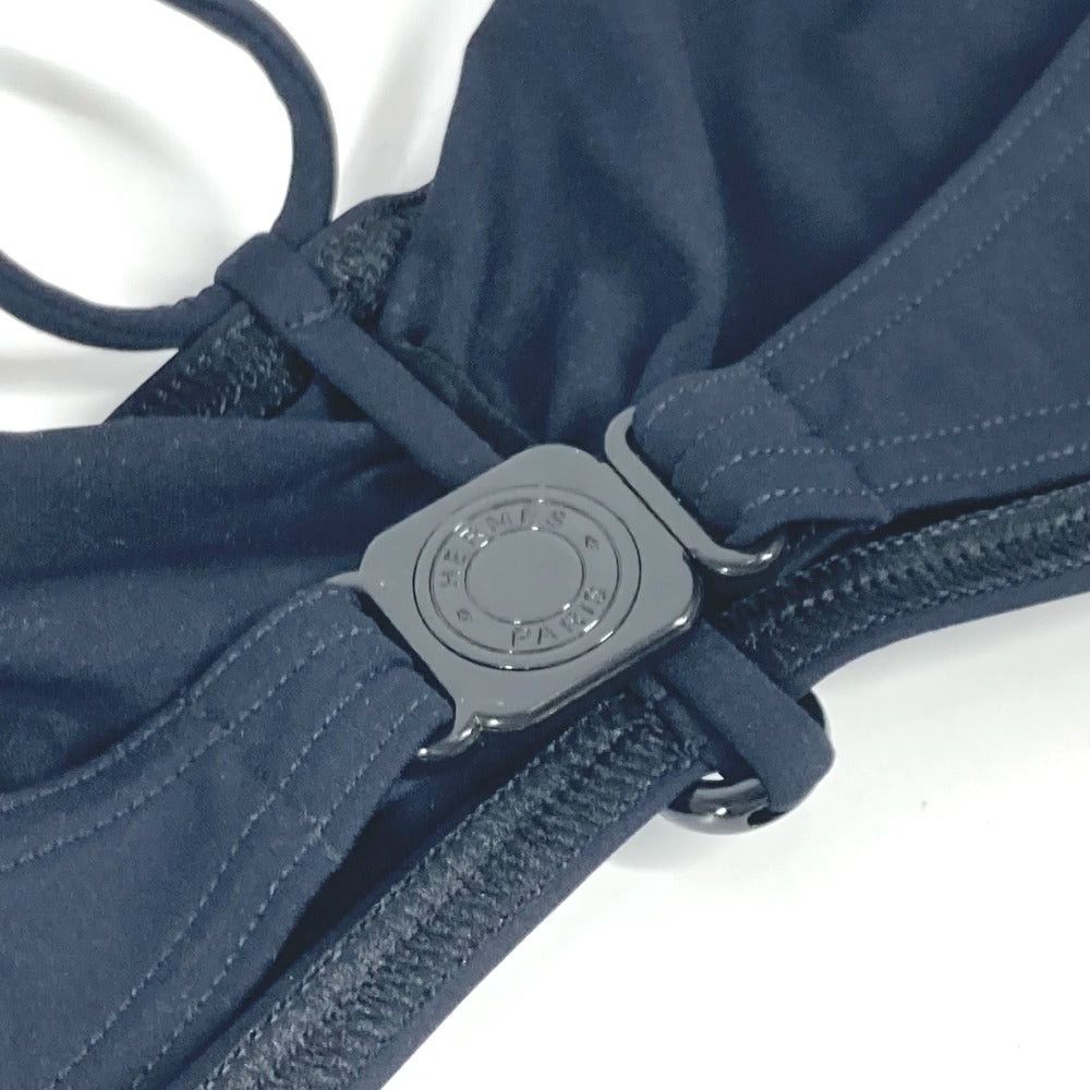 Hermes Hermes Swimwear Logo Bikini (Swimwear) Chene Dunkle Pair Set Tops Pants Swimsuit Nylon Women Black Size ONE SIZE - 4 Thumbnail