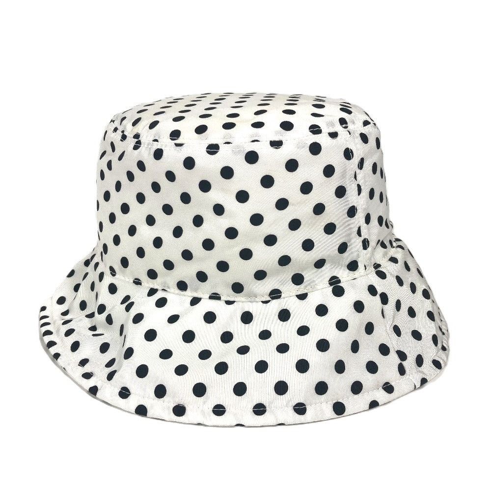 Miu Miu Miumiu 5Hc196 Dot Polka Dots Logo Hat Chapeau Bucket Bob Polyamide Women White Size ONE SIZE - 7 Thumbnail