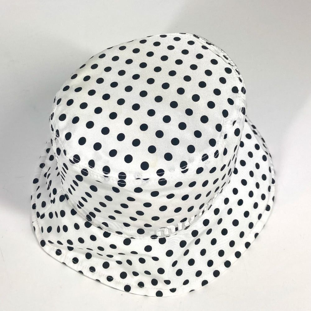 Miu Miu Miumiu 5Hc196 Dot Polka Dots Logo Hat Chapeau Bucket Bob Polyamide Women White Size ONE SIZE - 9 Thumbnail