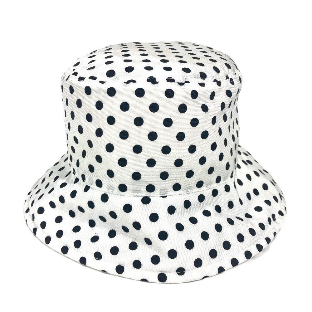 Miu Miu Miumiu 5Hc196 Dot Polka Dots Logo Hat Chapeau Bucket Bob Polyamide Women White Size ONE SIZE - 3 Thumbnail