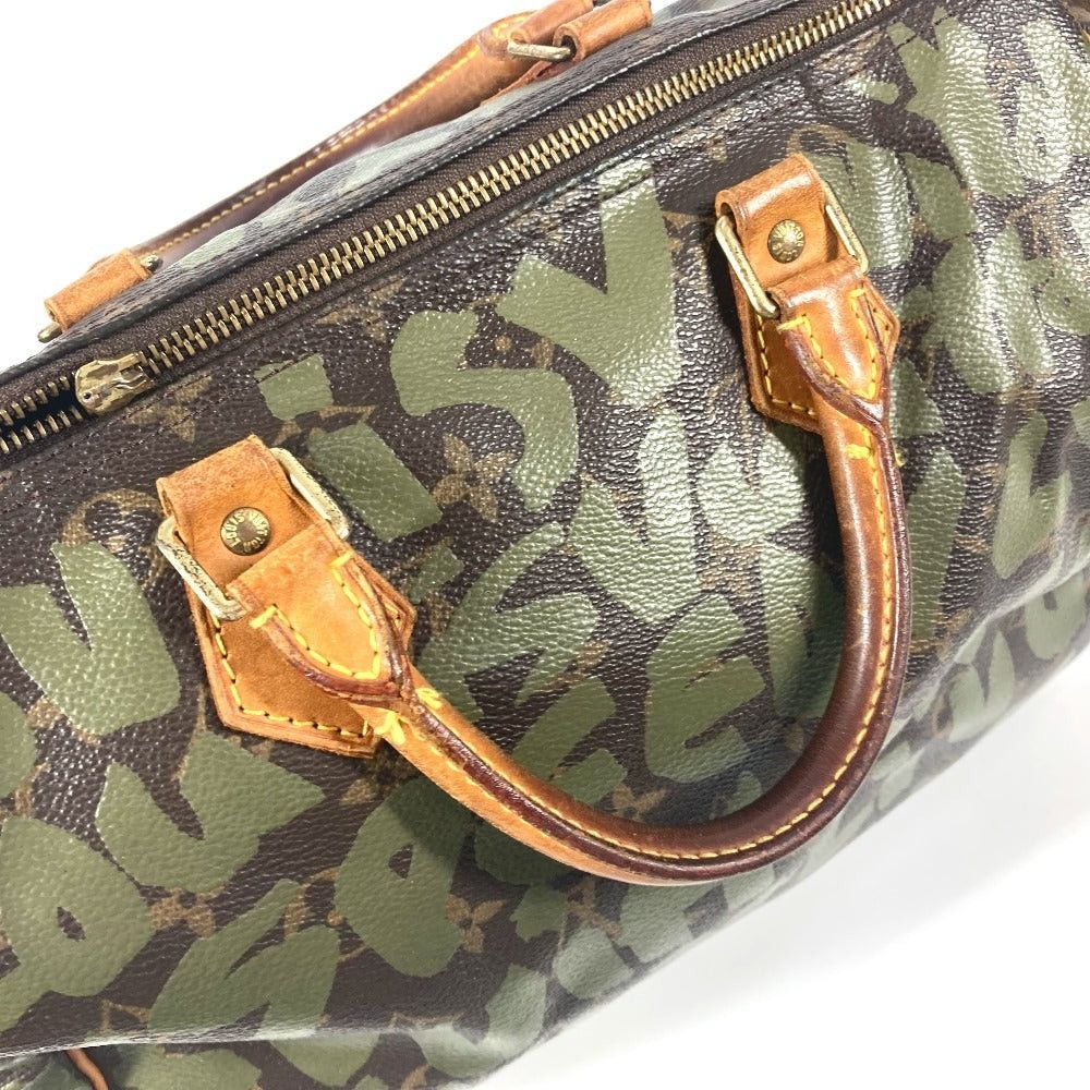 Louis Vuitton Louis Vuitton M92194 Monogram Graffiti Speedy Briefcase Tote Bag Mini Boston Handbag Canvas Women Khaki Size ONE SIZE - 11 Thumbnail