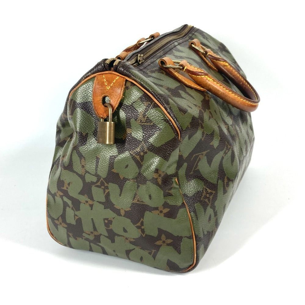 Louis Vuitton Louis Vuitton M92194 Monogram Graffiti Speedy Briefcase Tote Bag Mini Boston Handbag Canvas Women Khaki Size ONE SIZE - 4 Thumbnail
