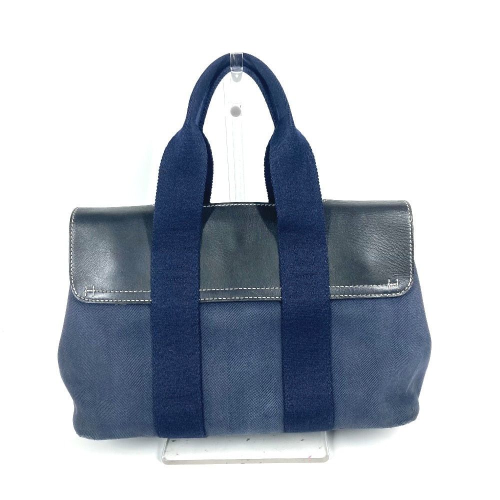 Hermes Hermes Valparaiso Pm Briefcase Tote Bag Flap Handbag Leather/Canvas Unisex Navy Size ONE SIZE - 2 Thumbnail