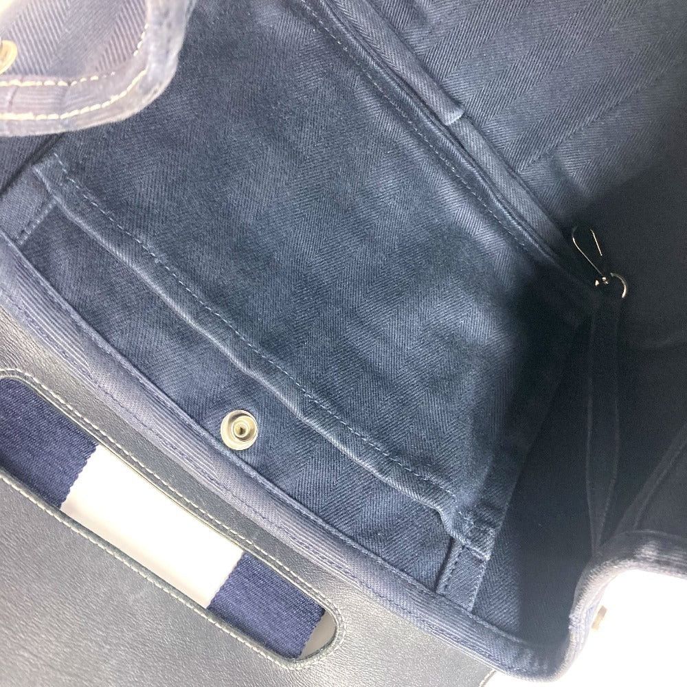 Hermes Hermes Valparaiso Pm Briefcase Tote Bag Flap Handbag Leather/Canvas Unisex Navy Size ONE SIZE - 10 Thumbnail