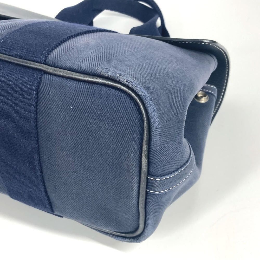 Hermes Hermes Valparaiso Pm Briefcase Tote Bag Flap Handbag Leather/Canvas Unisex Navy Size ONE SIZE - 6 Thumbnail