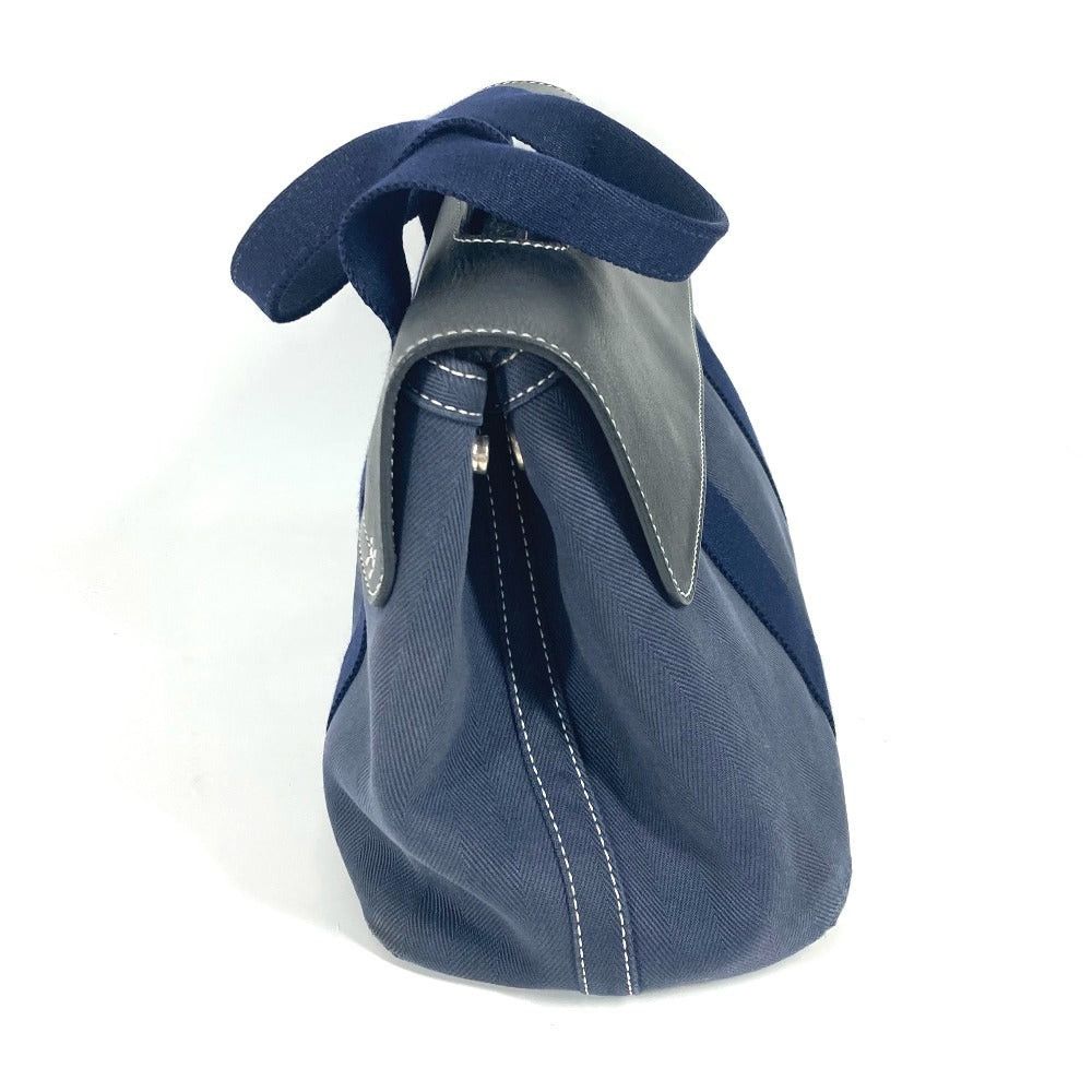 Hermes Hermes Valparaiso Pm Briefcase Tote Bag Flap Handbag Leather/Canvas Unisex Navy Size ONE SIZE - 4 Thumbnail