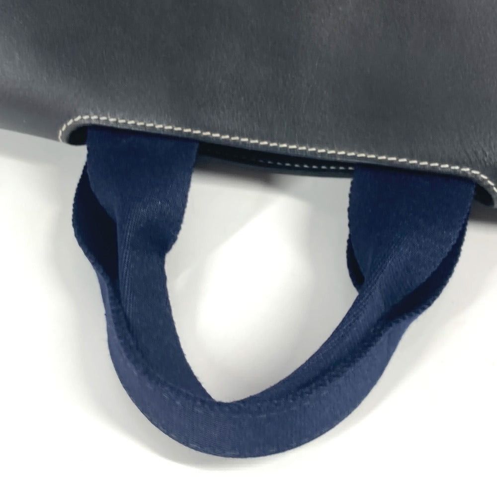 Hermes Hermes Valparaiso Pm Briefcase Tote Bag Flap Handbag Leather/Canvas Unisex Navy Size ONE SIZE - 8 Thumbnail